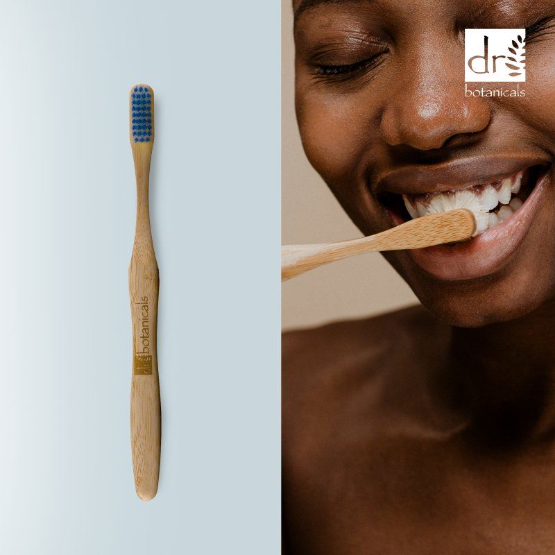 Brosse à dents en bambou bleu