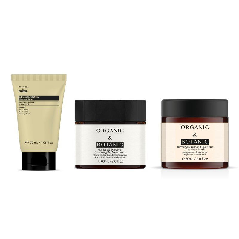 Advanced Anti Fatigue Vitamin C Serum + Turmeric Superfood Restoring Treatment Mask + OB Madagascan Coconut Day