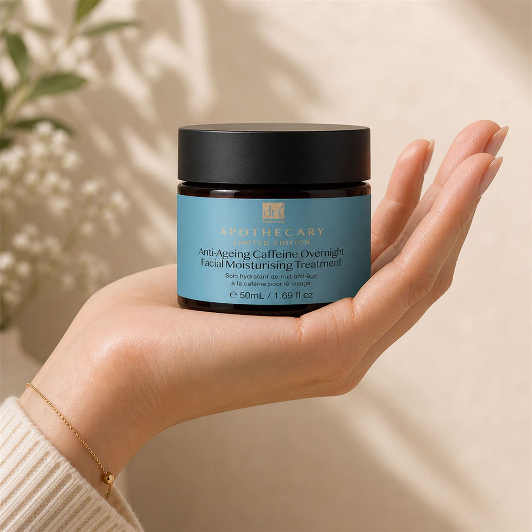 Soin hydratant de nuit anti-âge à la caféine pour le visage 50 ml