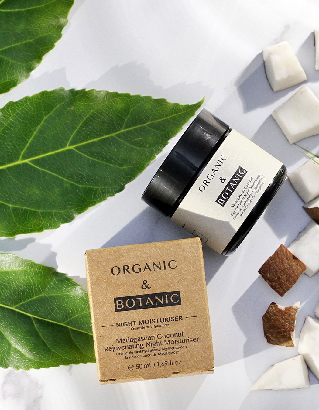 Crème hydratante de nuit rajeunissante à la noix de coco de Madagascar 50 ml