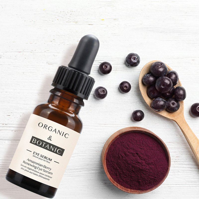 Sérum pour les yeux aux baies d'Amazonie - 15 ml - Décongestionnant, hydratant et éclaircissant avec de l'aloe vera et de la vitamine E pour des yeux rafraîchis et plus jeunes