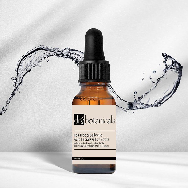 Huile faciale à l'arbre à thé et à l'acide salicylique pour les taches