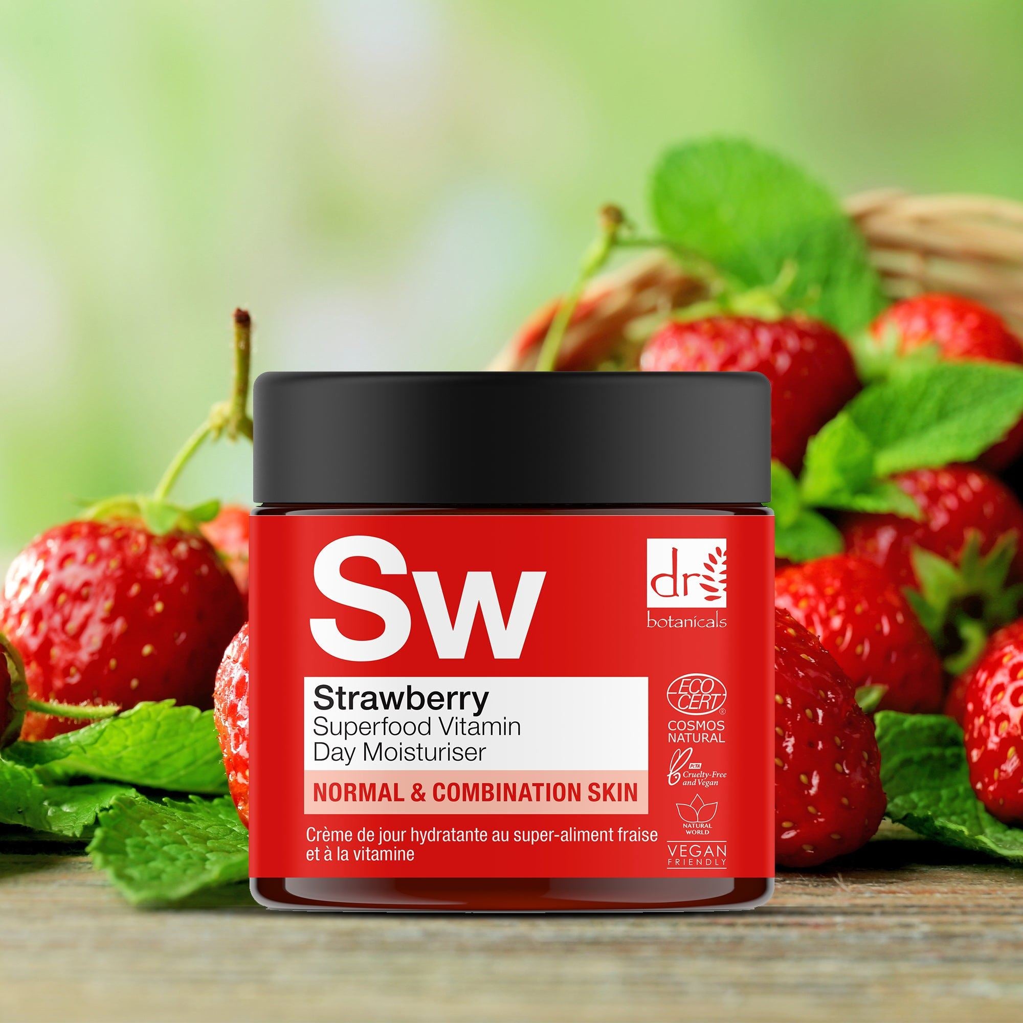Duo de soins hydratants de jour vitaminés à la fraise et aux superaliments