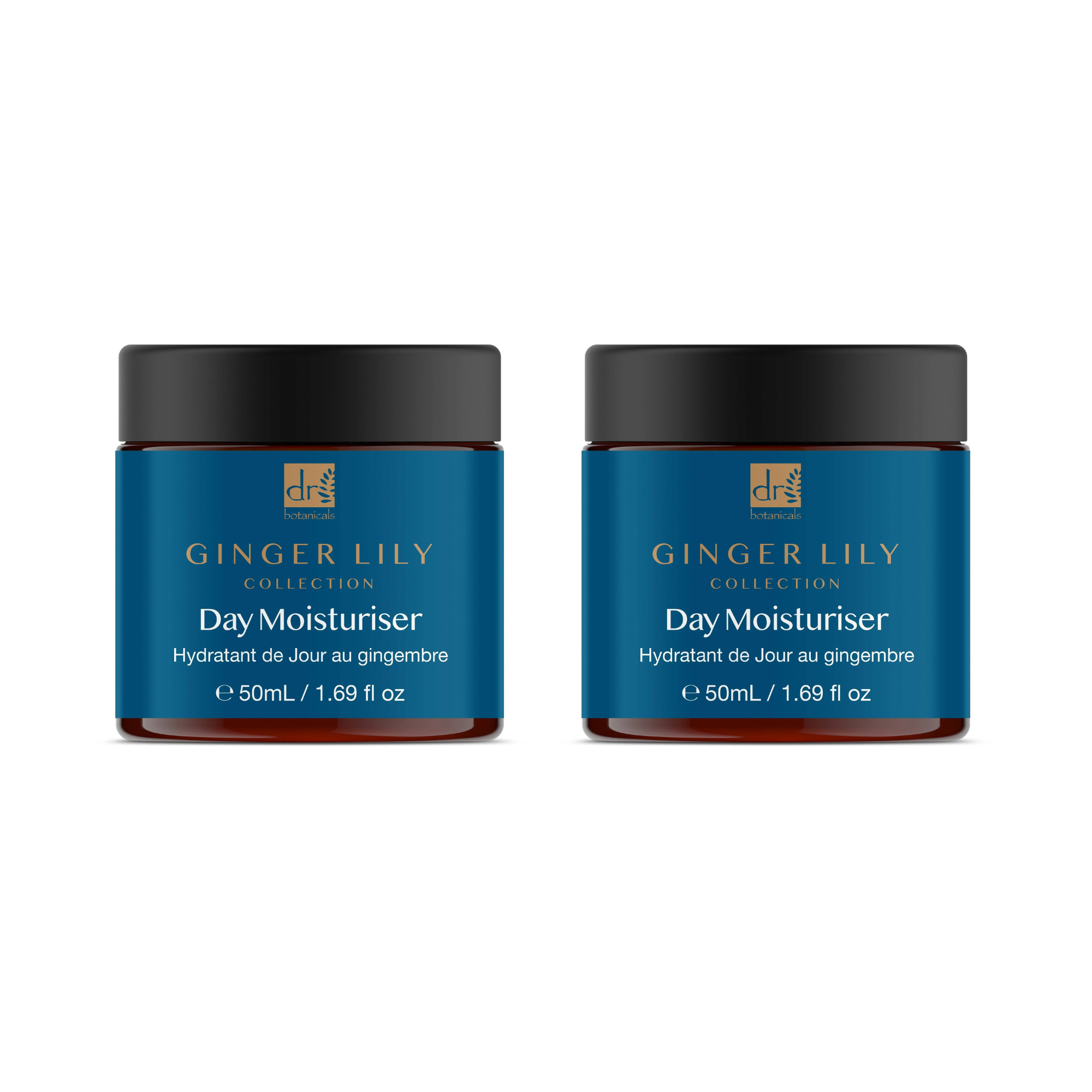 Pack économique double hydratant de jour Gingerlily de Dr Botanicals 50 ml
