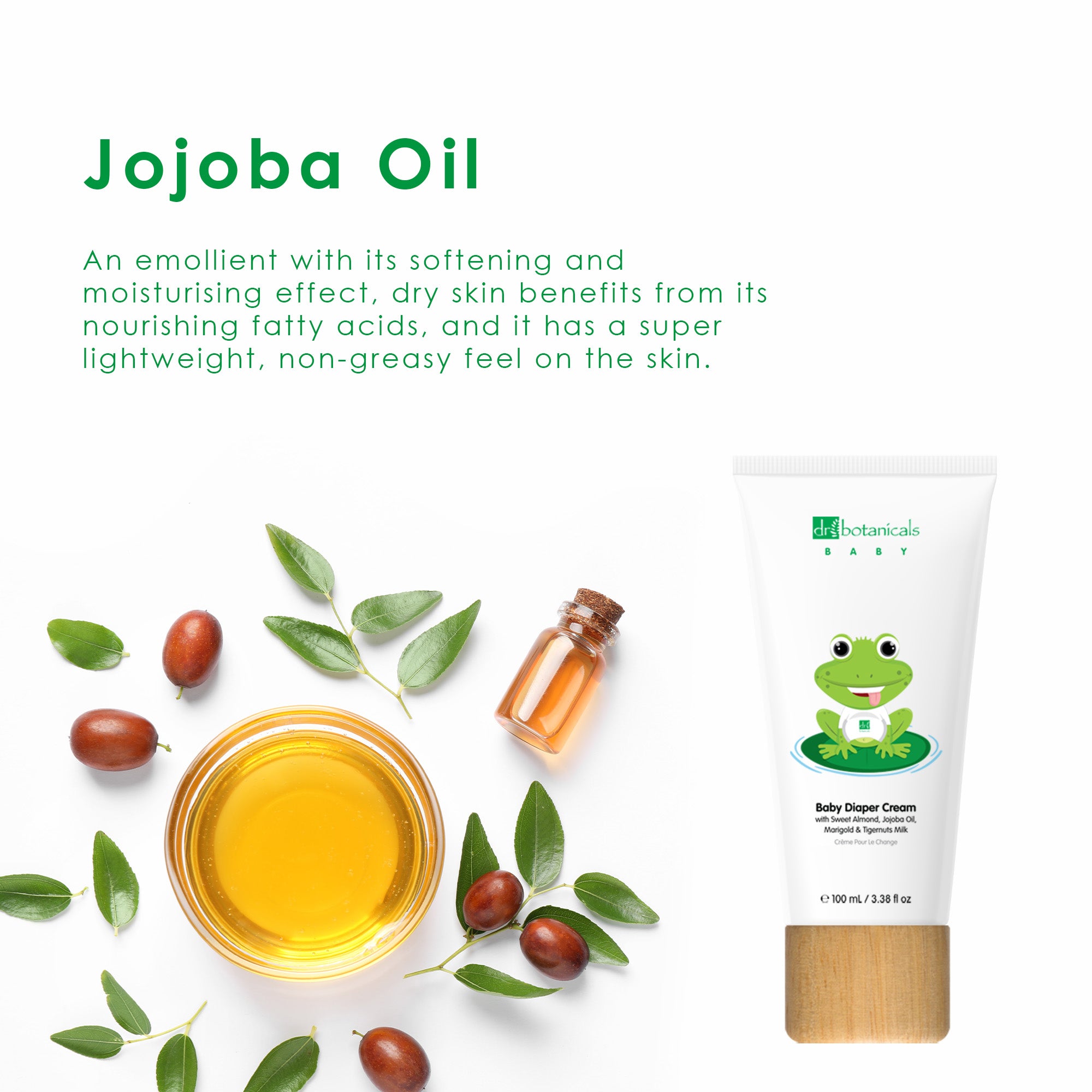 Crème pour le change pour bébé à l'huile de jojoba et d'amande douce 100 ml