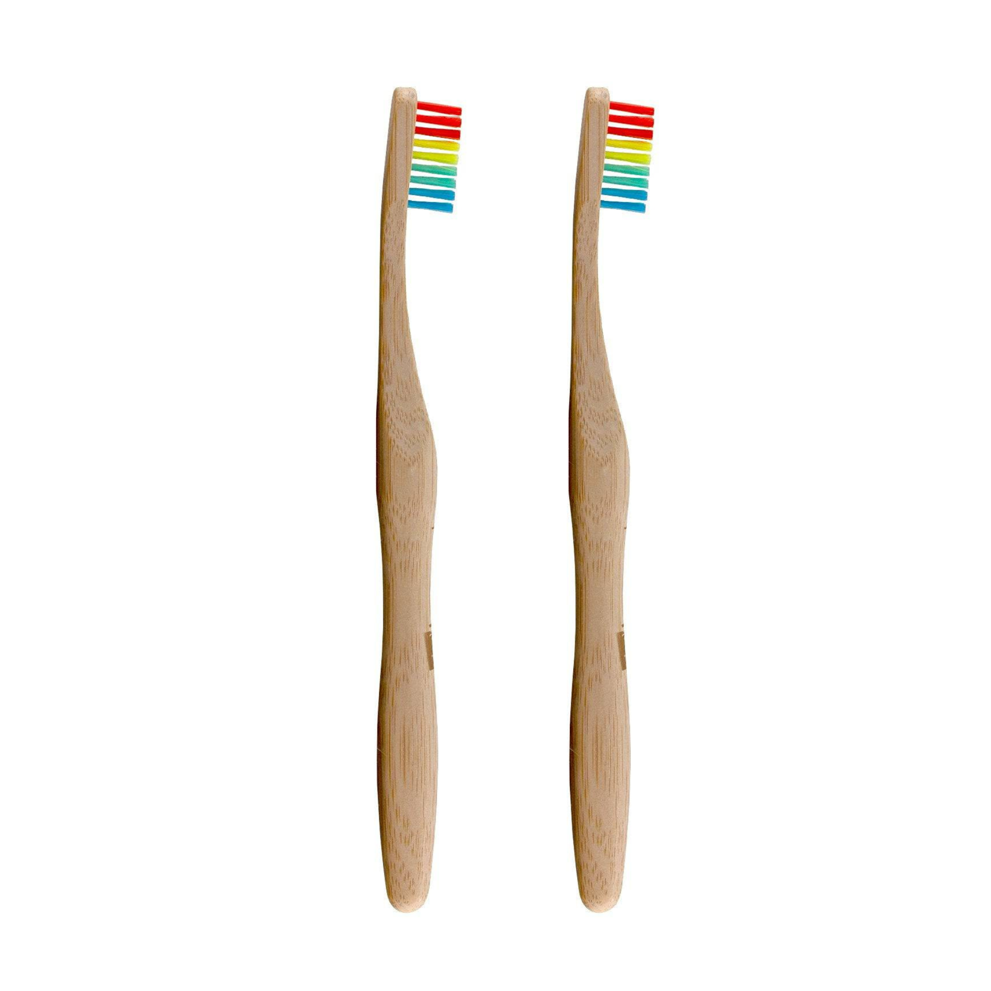 Pack économique de brosses à dents en bambou Dr Botanicals Rainbow Twin