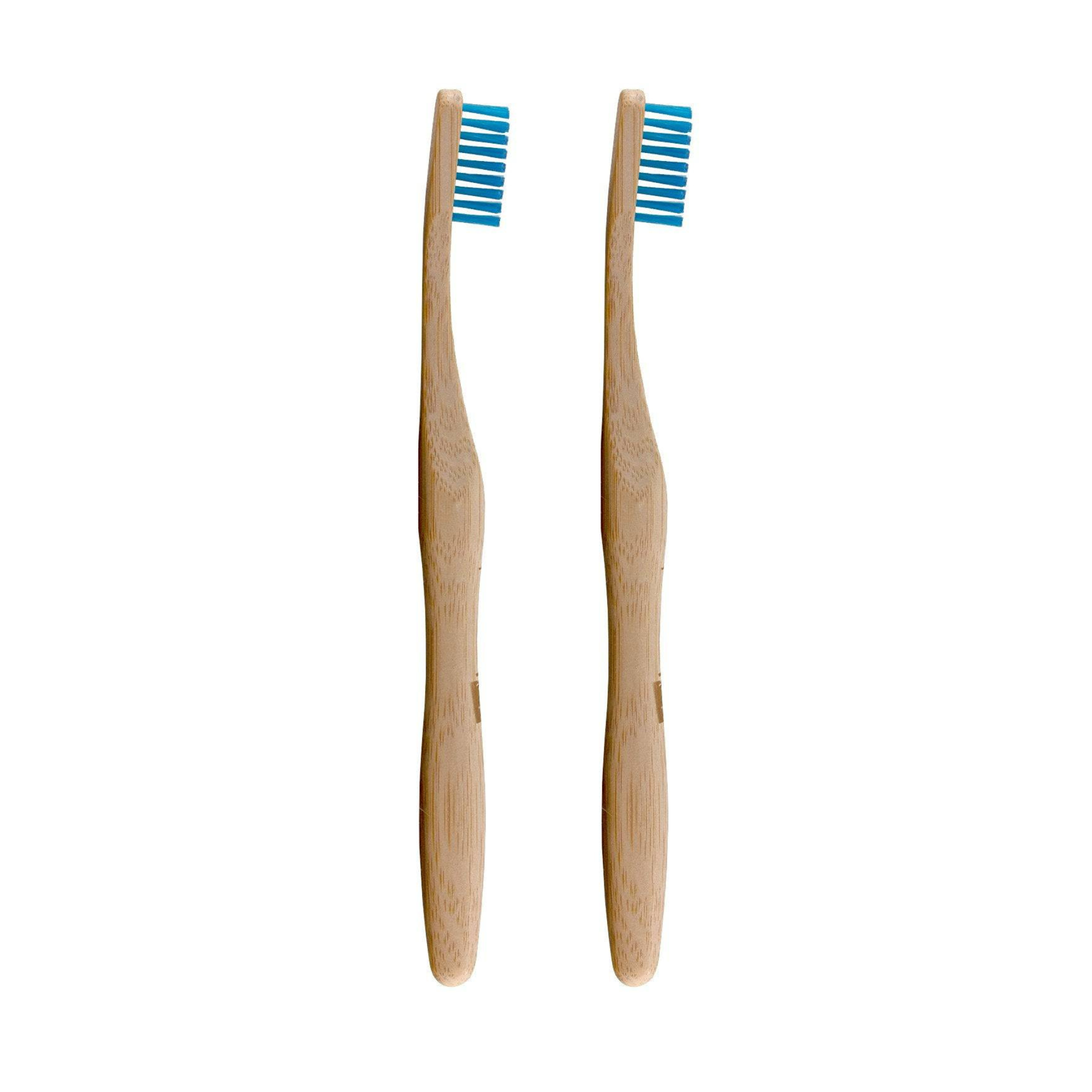 Pack économique de brosses à dents en bambou Dr Botanicals Blue Twin