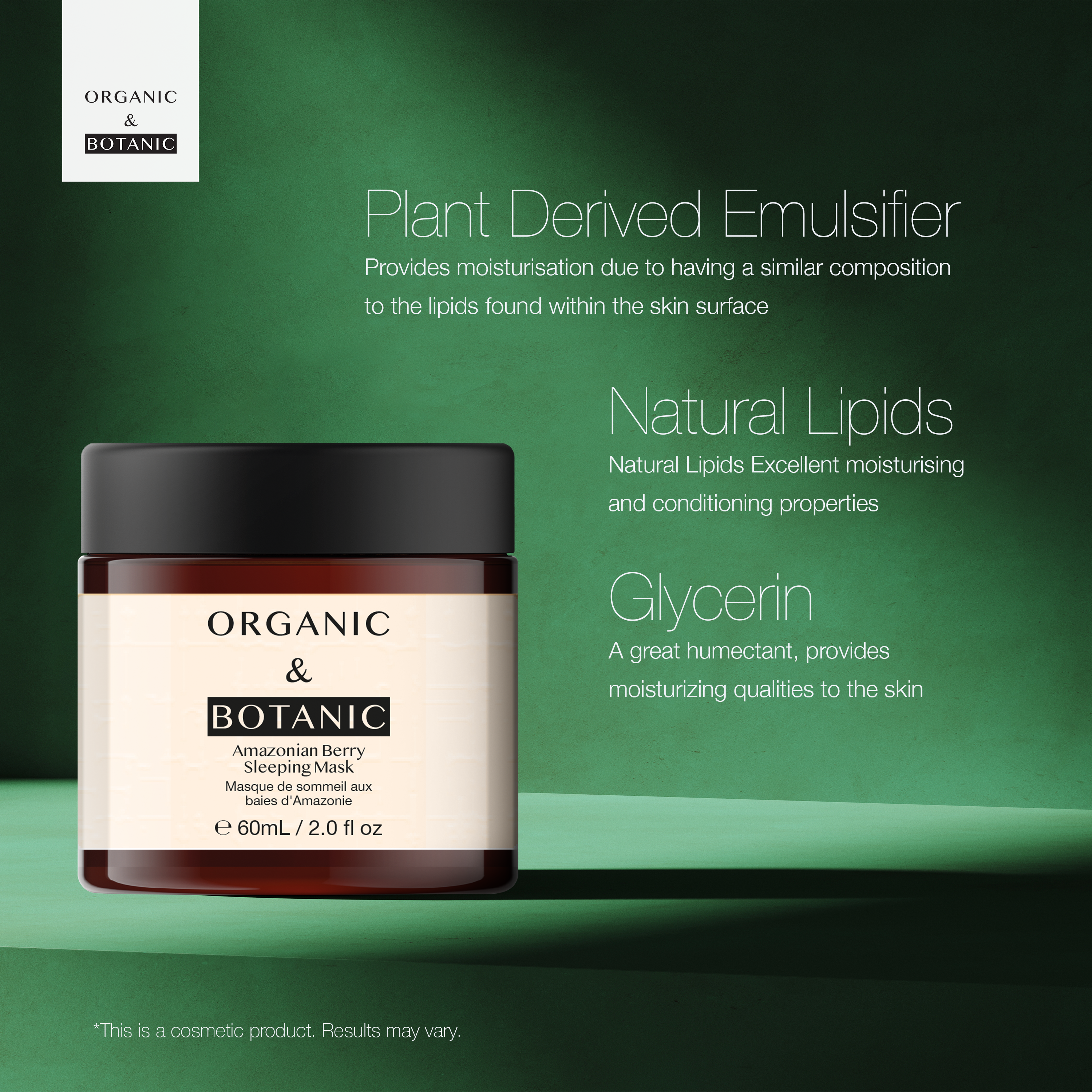 Sérum visage, crème de nuit, sérum pour les yeux et masque de nuit