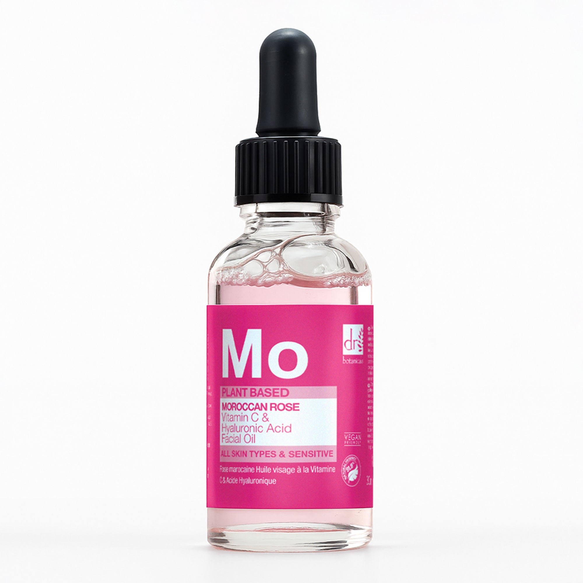 Aceite facial de rosa marroquí con ácido hialurónico y vitamina C