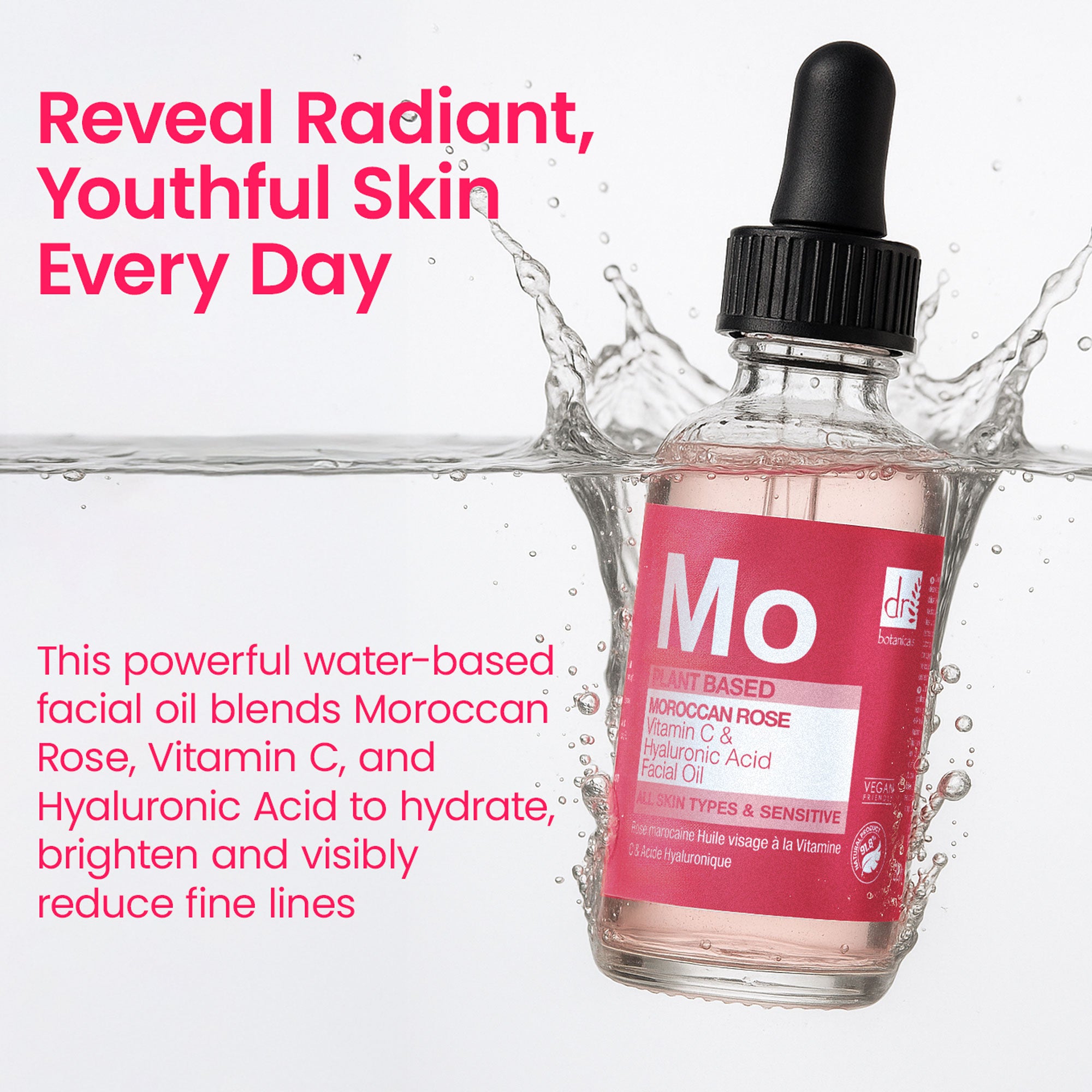 Moroccan Rose Facial Oil with Hyaluronic Acid & Vitamin C