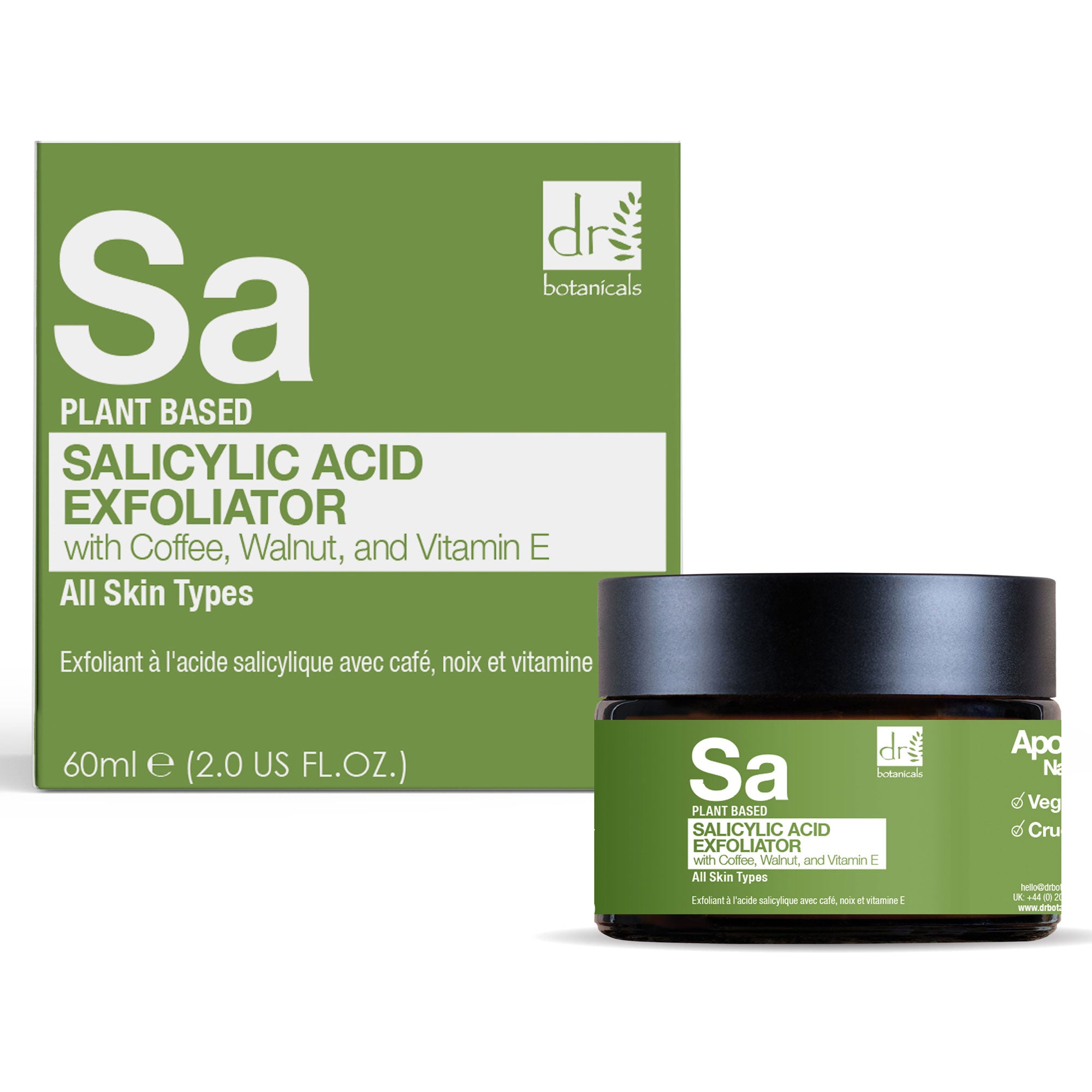 Exfoliant à l'acide salicylique avec café, noix et vitamine E 60 ml