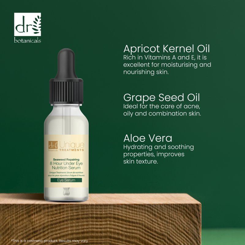 Sérum Nutrition Réparateur aux Algues 8 Heures pour le Contour des Yeux Unique Treatments 15 ml