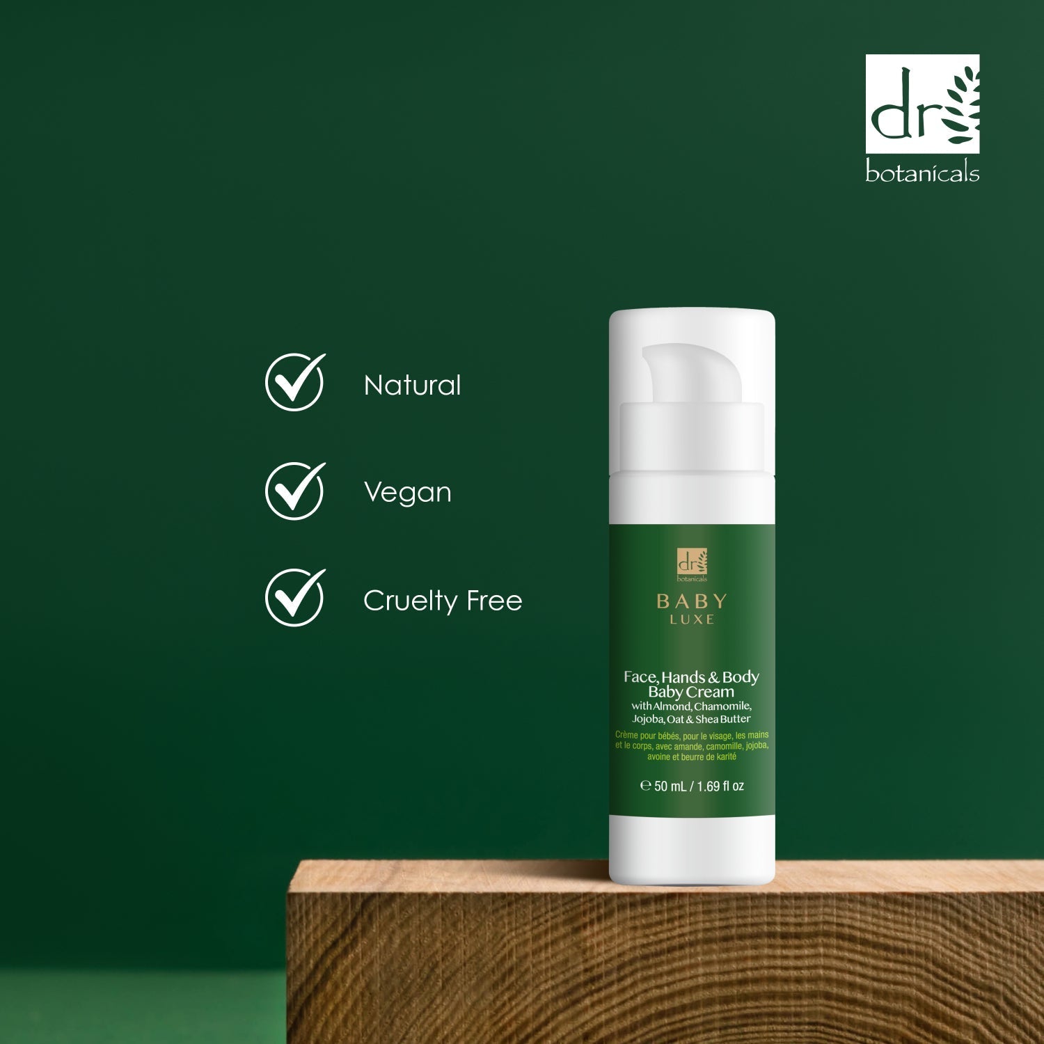 Pack économique double crème visage, mains et corps pour bébé Dr Botanicals Baby Lux 50 ml