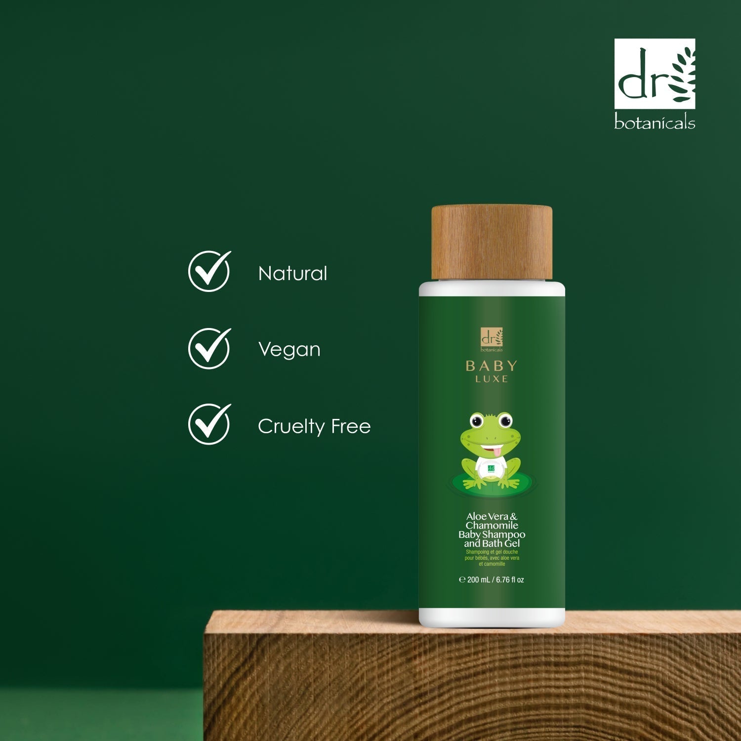 Pack économique double shampoing et gel de bain pour bébé Dr Botanicals Baby Lux à l'aloe vera et à la camomille, 200 ml