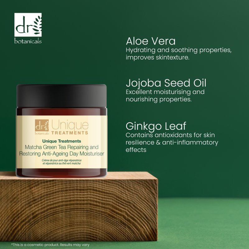 Unique Treatments Matcha Green Tea Repairing And Restoring Anti-Ageing Day Moisturiser 60ml