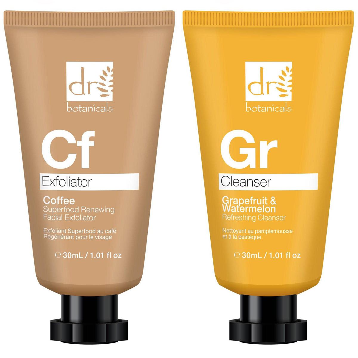 Kit de démarrage exfoliant au café et nettoyant aux superaliments au pamplemousse