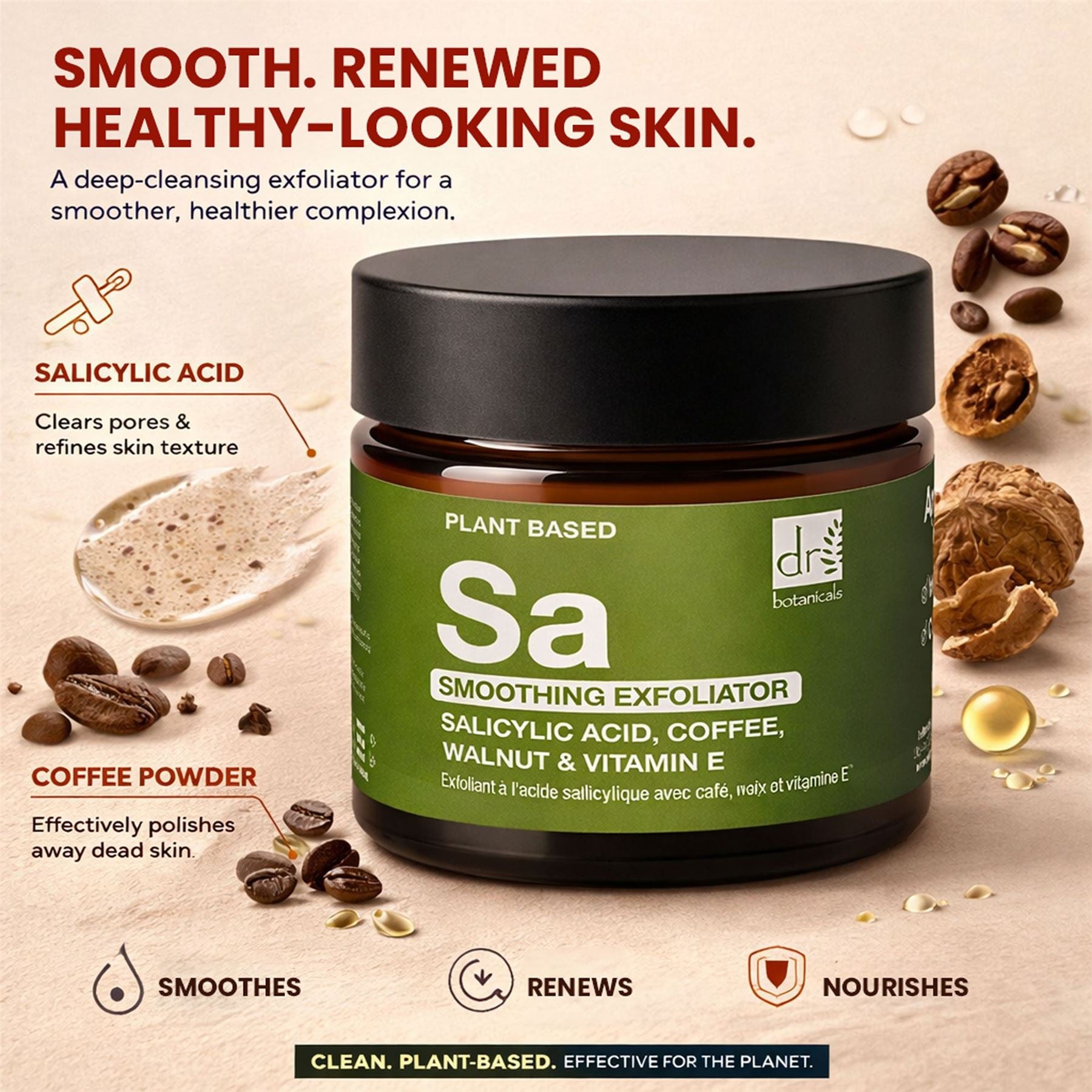 Salicylic Acid Exfoliator with Coffee, Walnut & Vitamin E 30ml