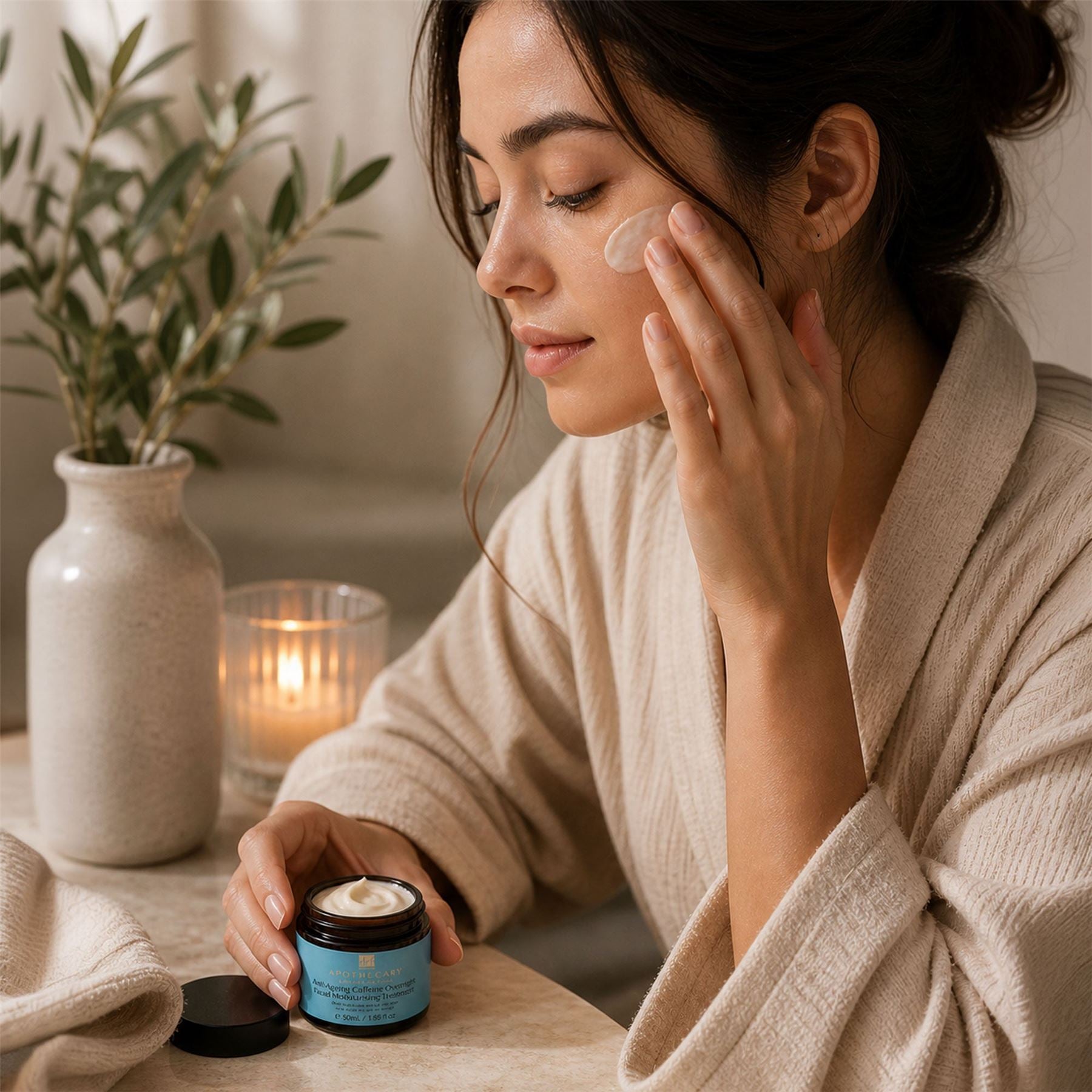 Soin hydratant de nuit anti-âge à la caféine pour le visage 50 ml