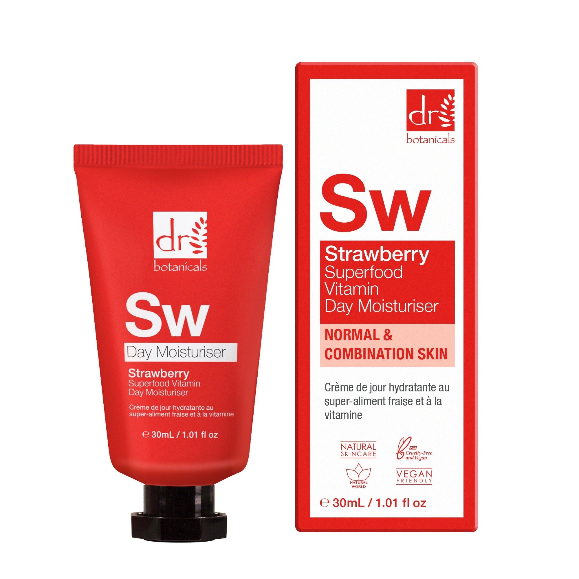 Duo de soins hydratants de jour vitaminés à la fraise et aux superaliments