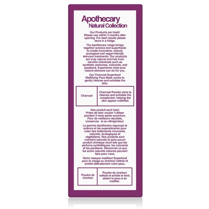 Charcoal Superfood Mattifying Face Mask 30ml - Dr Botanicals