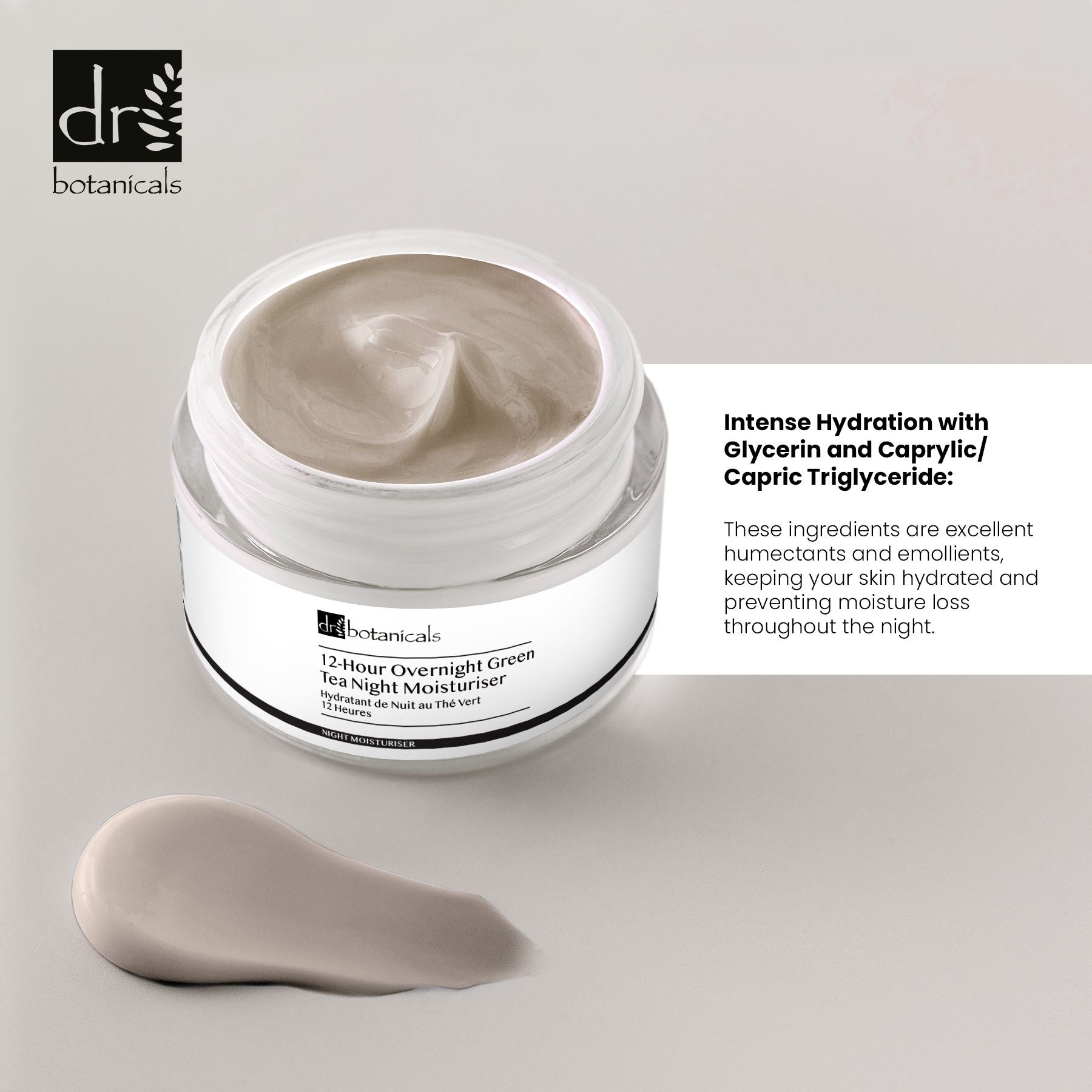 Sérum léger avancé Essence Soin hydratant de nuit au thé vert 12 heures Soin hydratant pour le visage aux algues