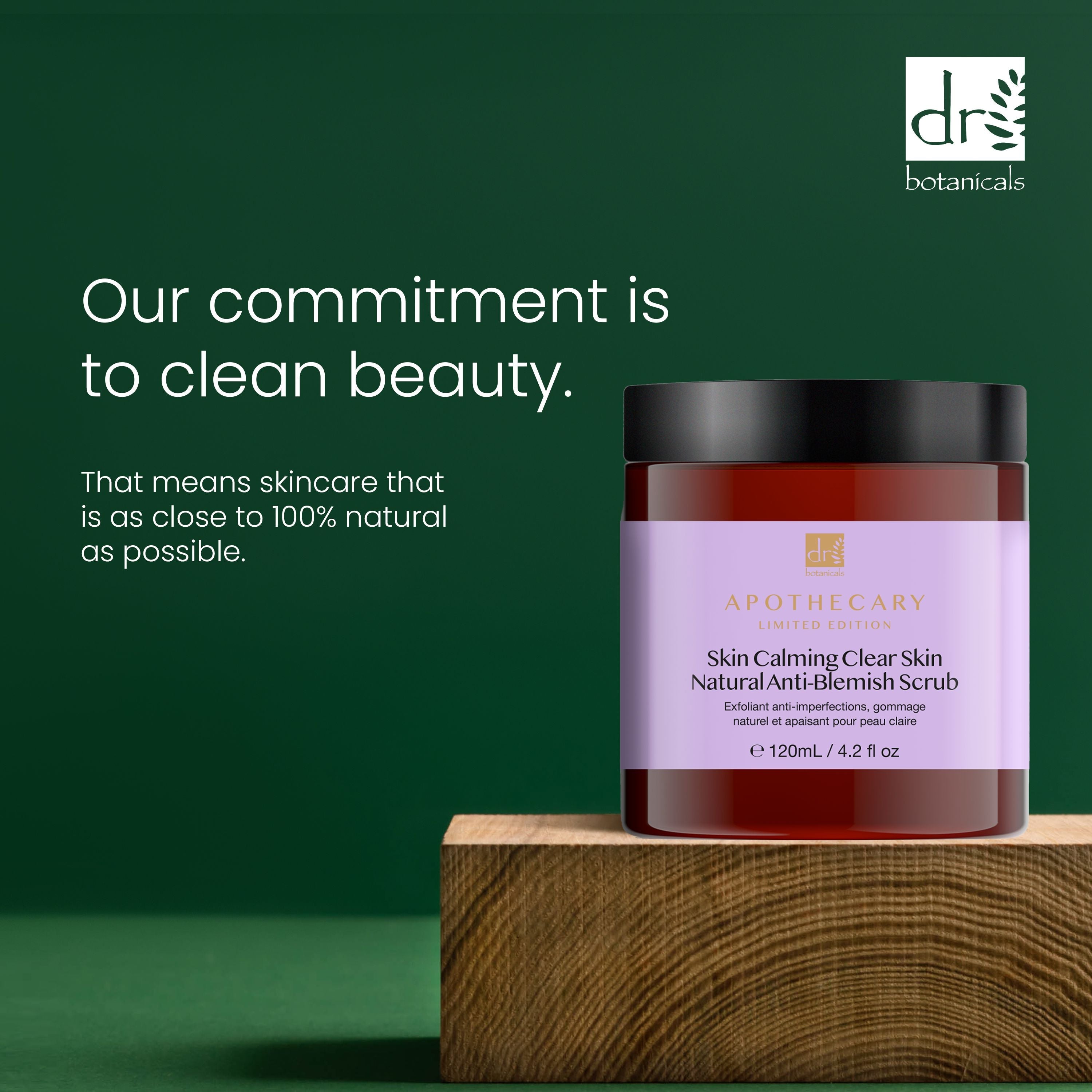 Pack double économique Dr Botanicals Skin Calming Clear Skin Gommage naturel anti-imperfections 120 ml