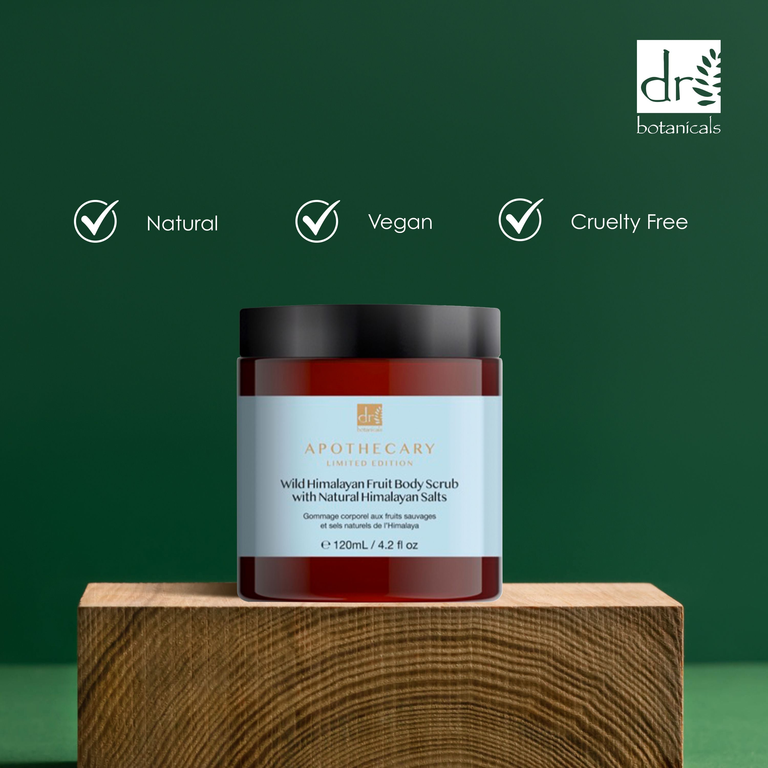 Pack économique double de 120 ml de gommage corporel aux fruits sauvages de l'Himalaya avec sels naturels de l'Himalaya Dr Botanicals