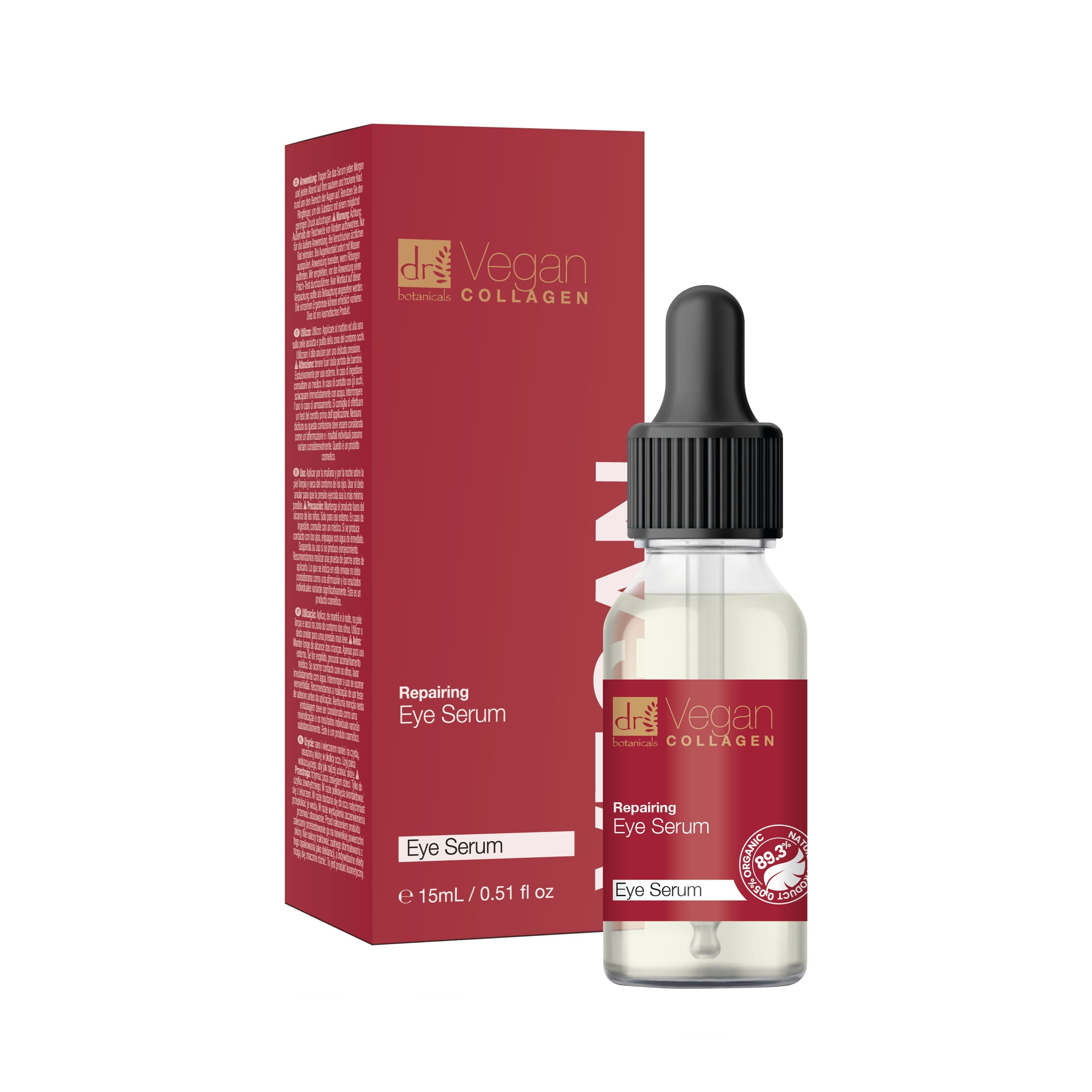 Lot de 2 sérums réparateurs pour les yeux au collagène végétalien de Dr Botanicals 15 ml