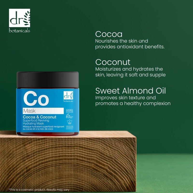 Masque hydratant revitalisant aux superaliments au cacao et à la noix de coco 60 ml