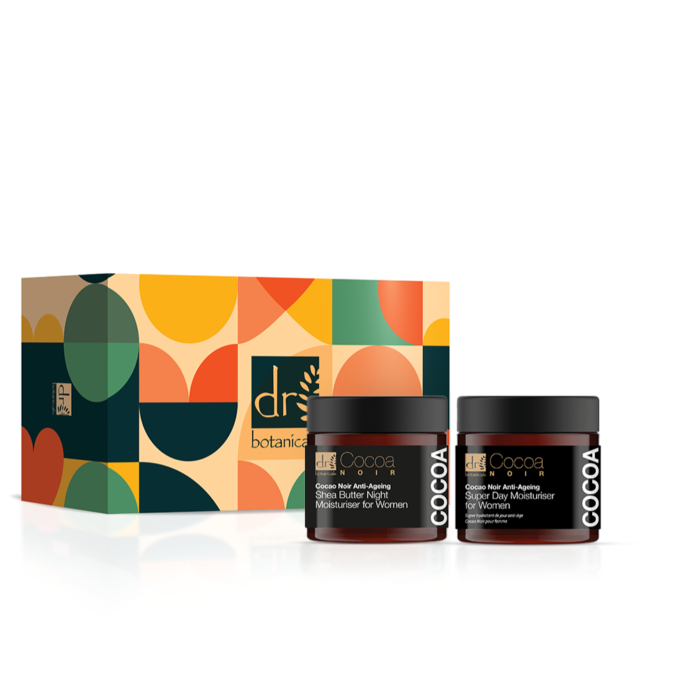 Coffret hydratant de nuit et hydratant de jour anti-âge Dr Botanicals Cocoa Noir