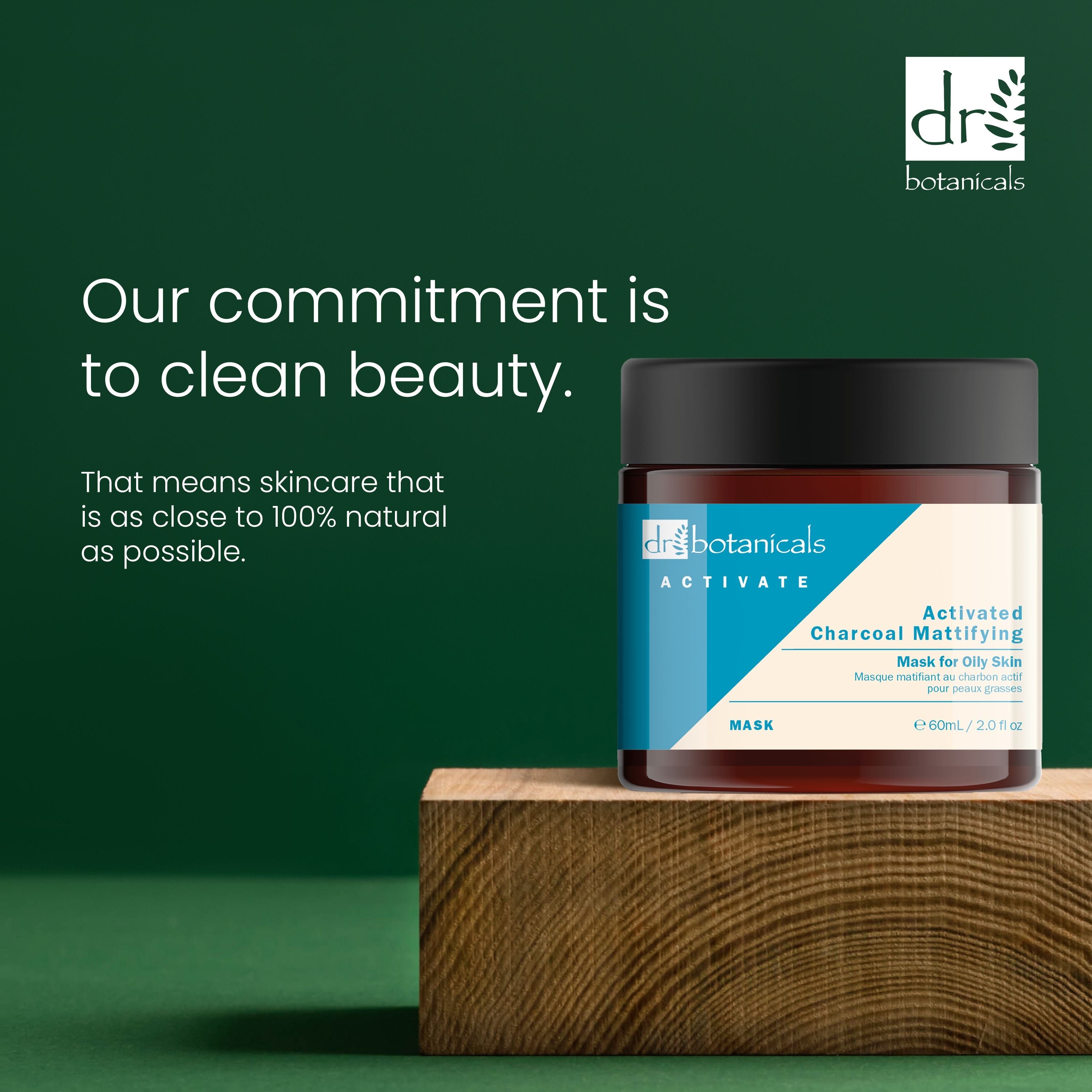 Pack économique double masque matifiant au charbon actif pour peaux grasses de 60 ml de Dr Botanicals