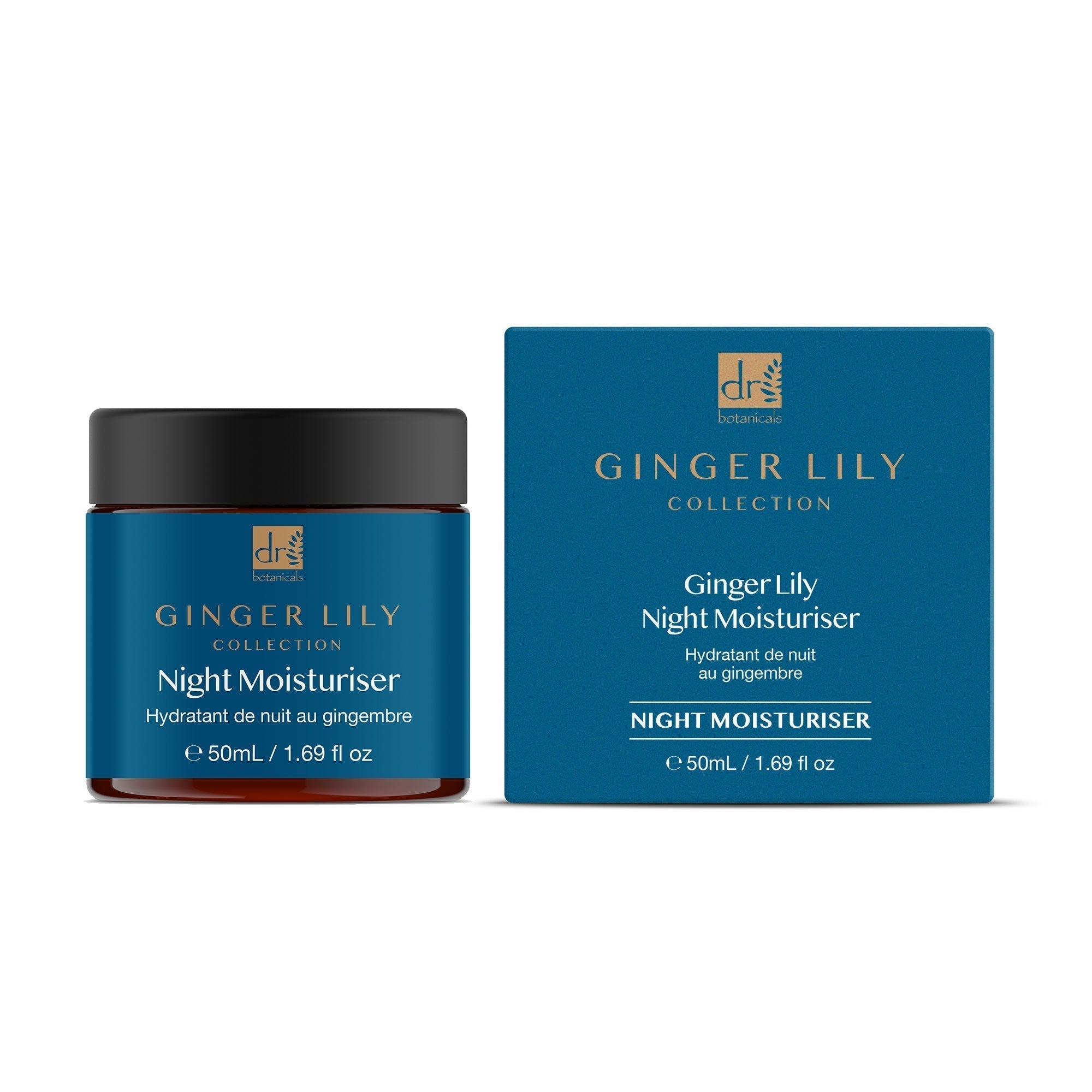 Pack économique double hydratant de nuit Gingerlily de Dr Botanicals 50 ml