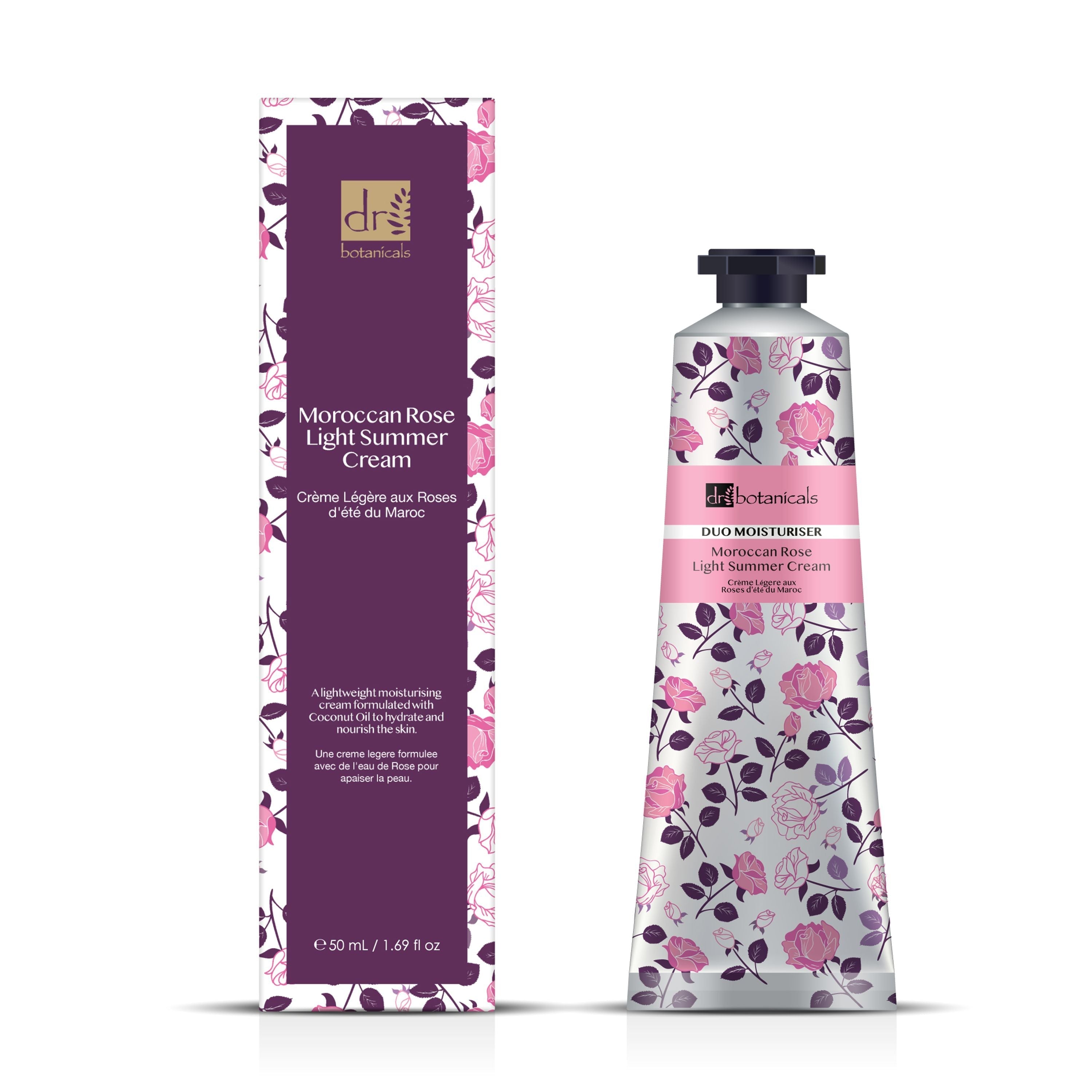 Pack économique double crème d'été légère à la rose marocaine Dr Botanicals 50 ml