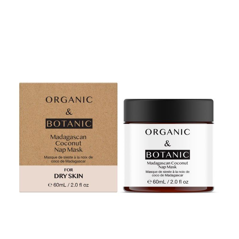 Masque hydratant pour la sieste à la noix de coco de Madagascar - 60 ml - Revitalisant et régénérant à la vitamine C pour une peau radieuse et rosée