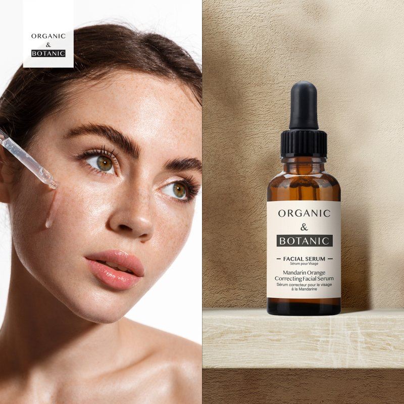 Sérum correcteur visage à la mandarine - 30 ml - Éclaircissant et hydratant avec de la vitamine C, de l'aloe vera et de l'argousier pour une peau radieuse et uniforme