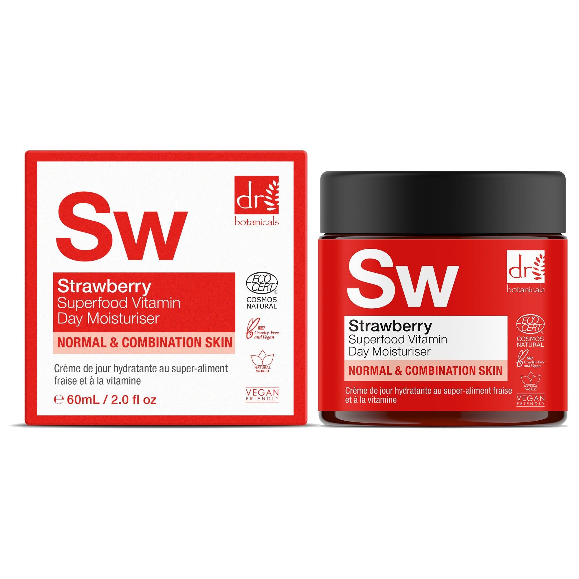Duo de soins hydratants de jour vitaminés à la fraise et aux superaliments
