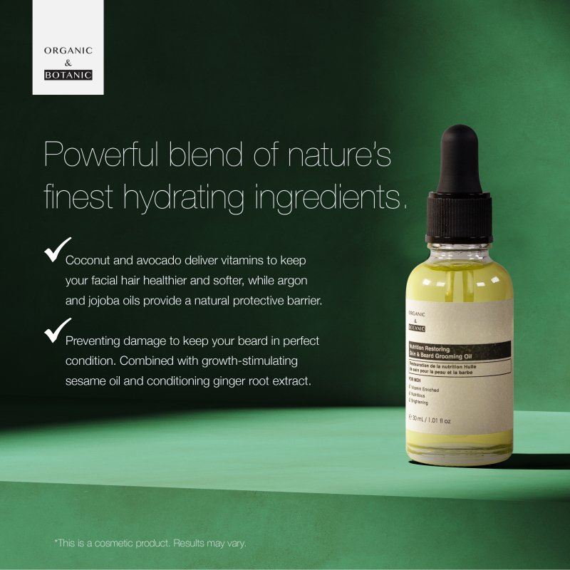 Nutrition Huile réparatrice pour la peau et la barbe 30 ml