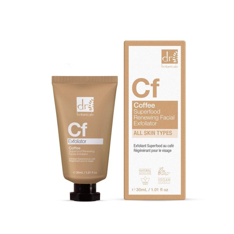 Exfoliant facial régénérant à base de superaliments au café avec exfoliation physique et chimique