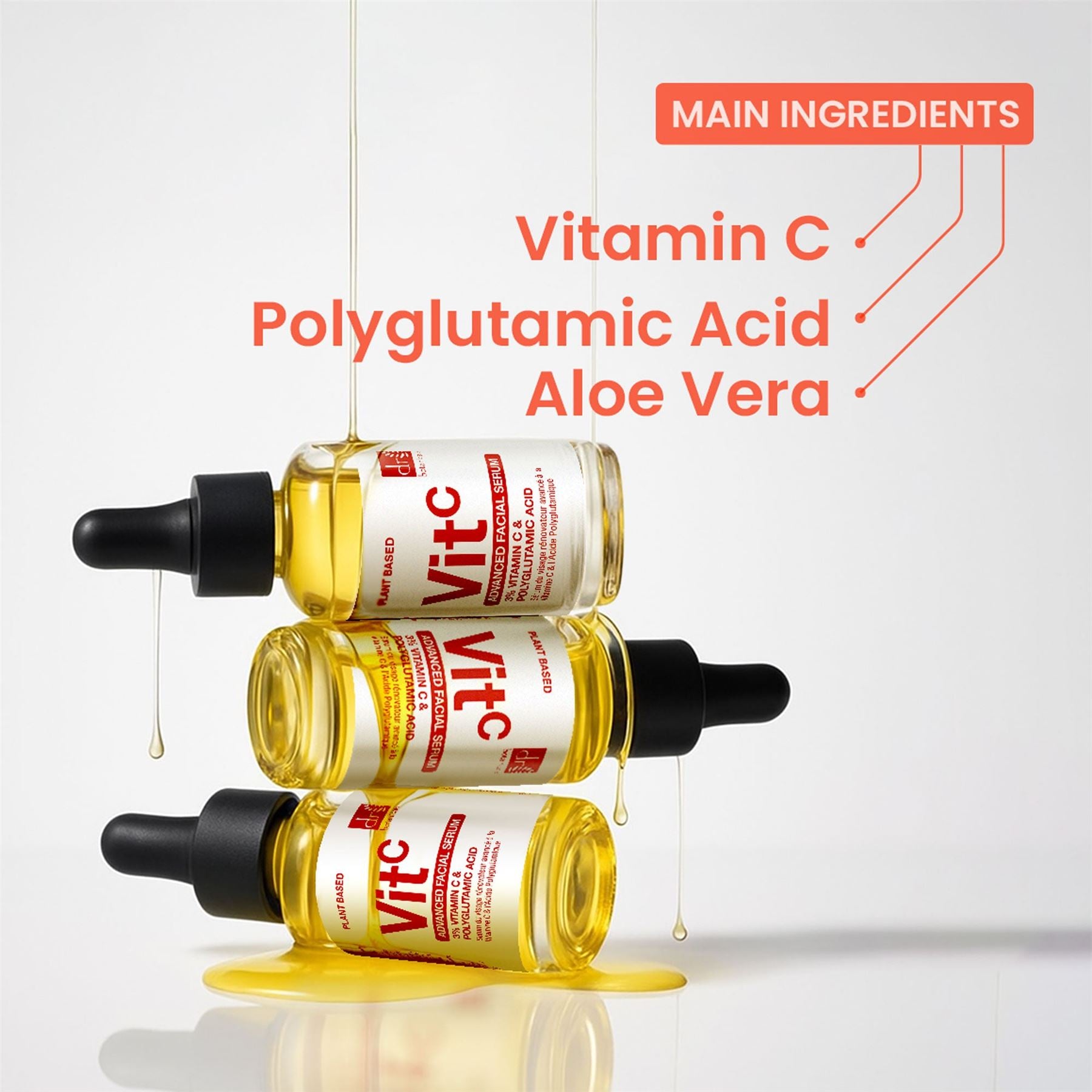 Advanced Facial Serum with 3% Vitamin C &  Polyglutamic Acid 30ml