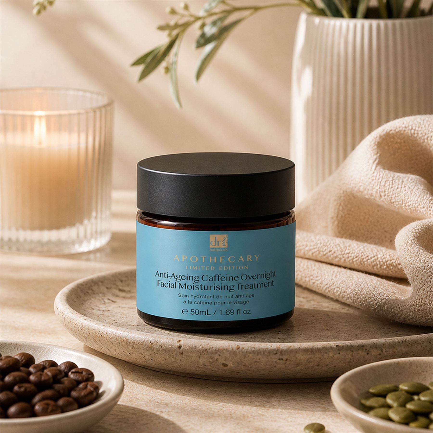 Soin hydratant de nuit anti-âge à la caféine pour le visage 50 ml