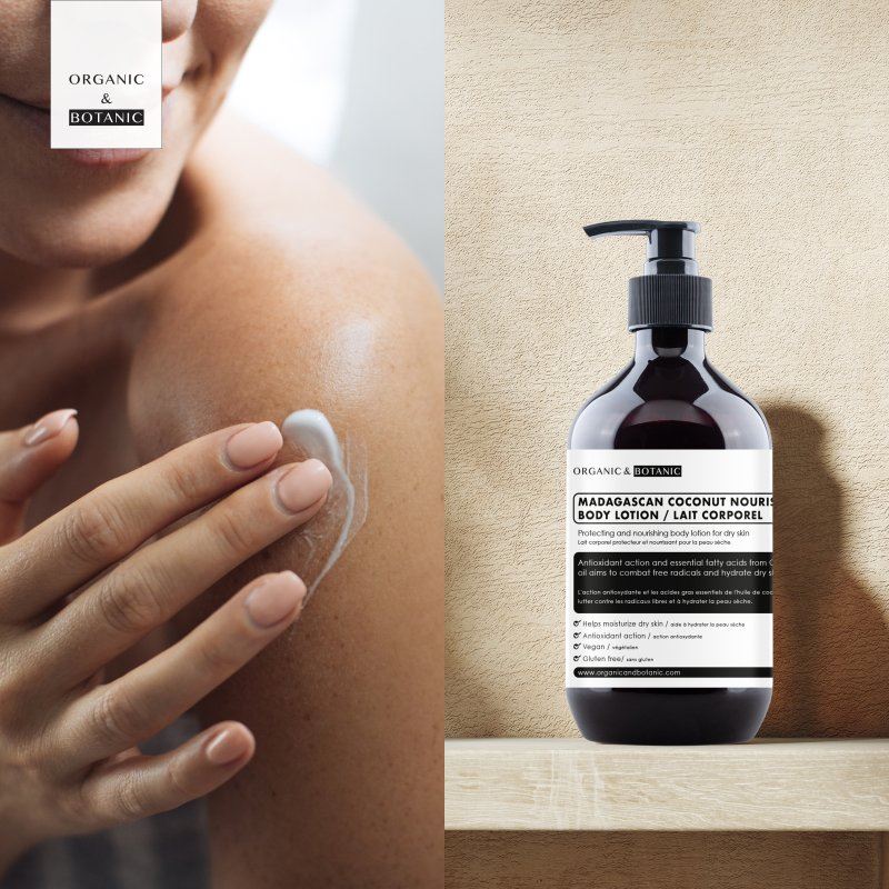Lotion corporelle à la noix de coco de Madagascar - 250 ml - Hydratante et nourrissante en profondeur avec de l'huile de noix de coco pour une peau douce, lisse et éclatante