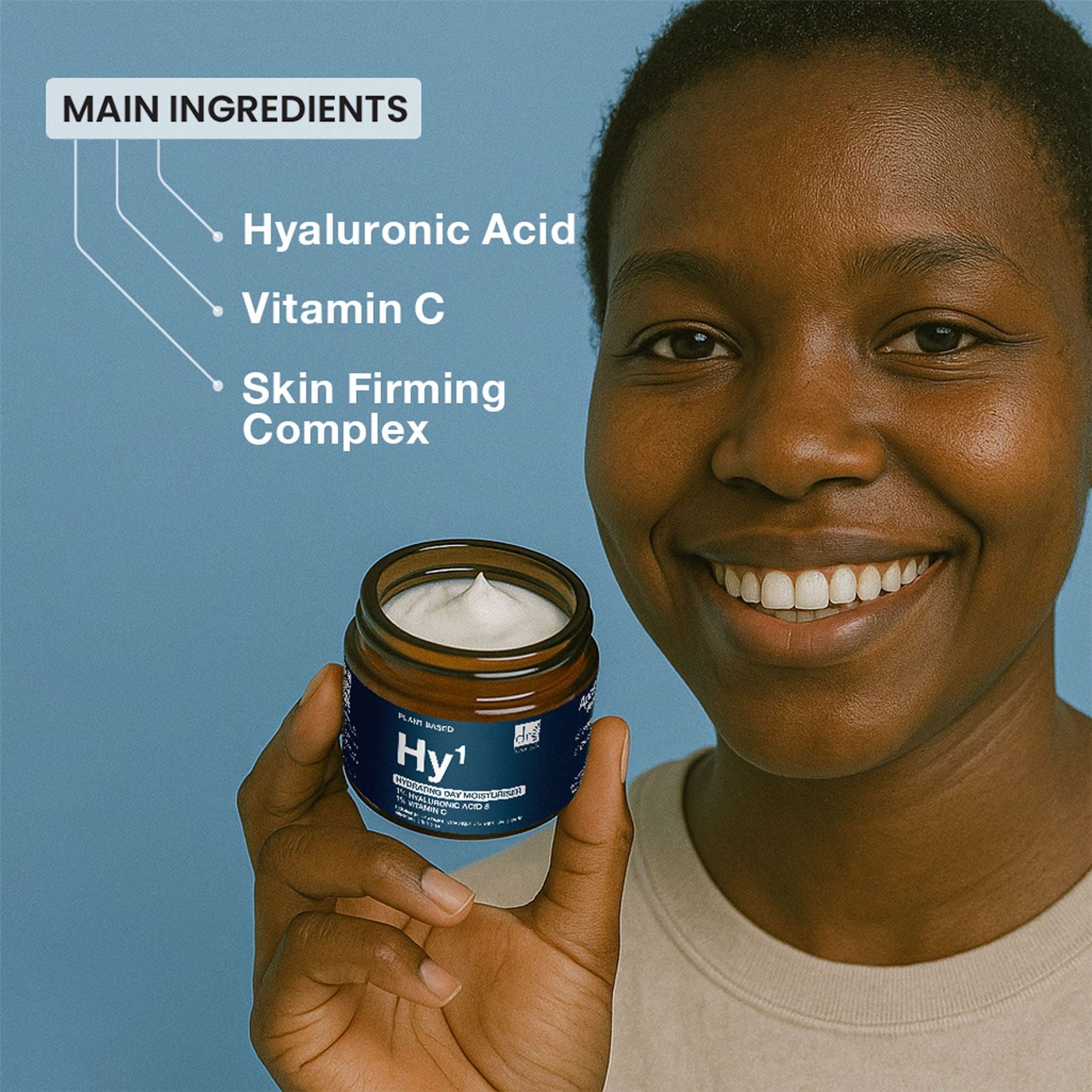 Hydrating Day Moisturiser with 1% Hyaluronic Acid & 1% Vitamin C  60ml Duo Set