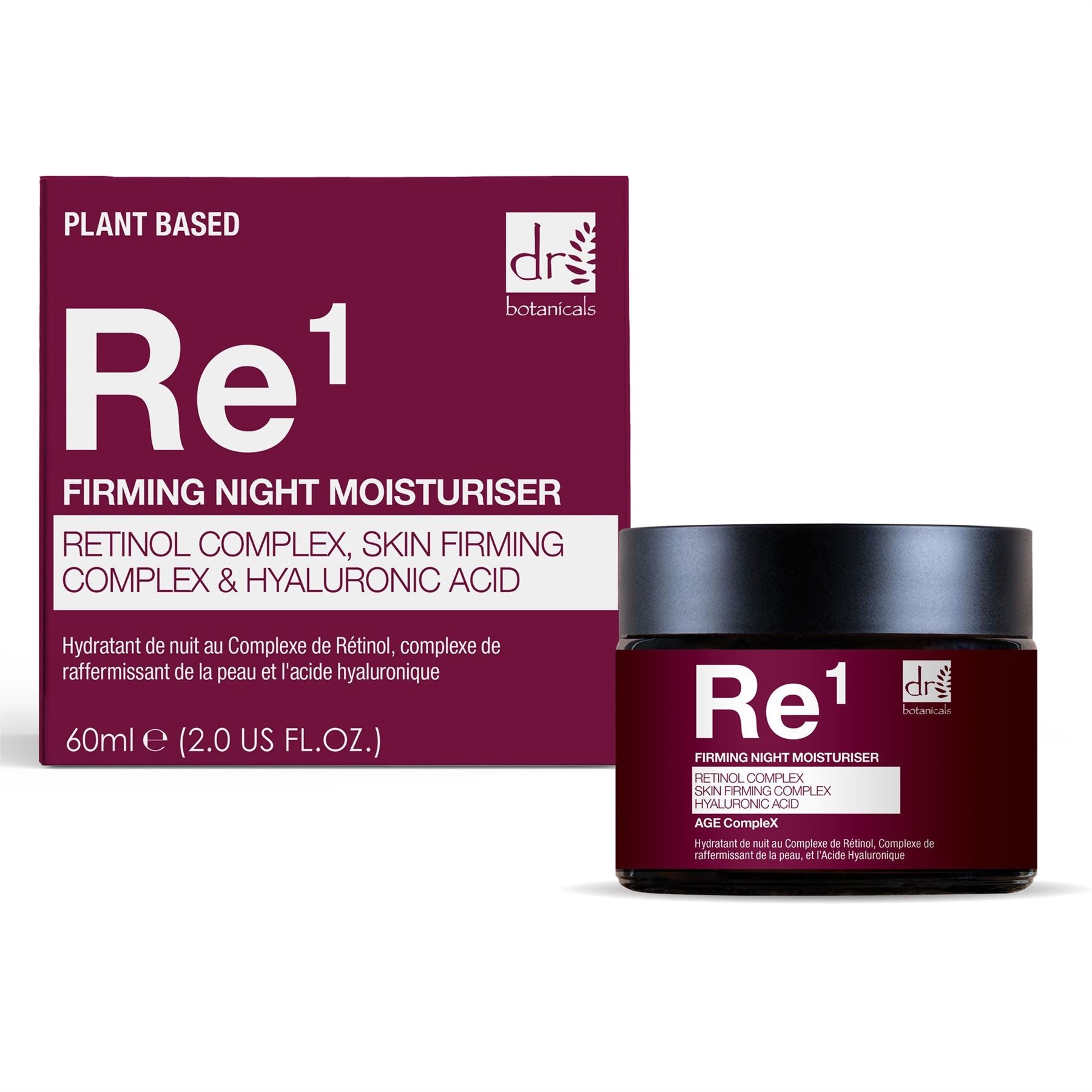 Complexe de rétinol 1 %, complexe raffermissant pour la peau 1 % et acide hyaluronique 1 % Crème hydratante de nuit 60 ml
