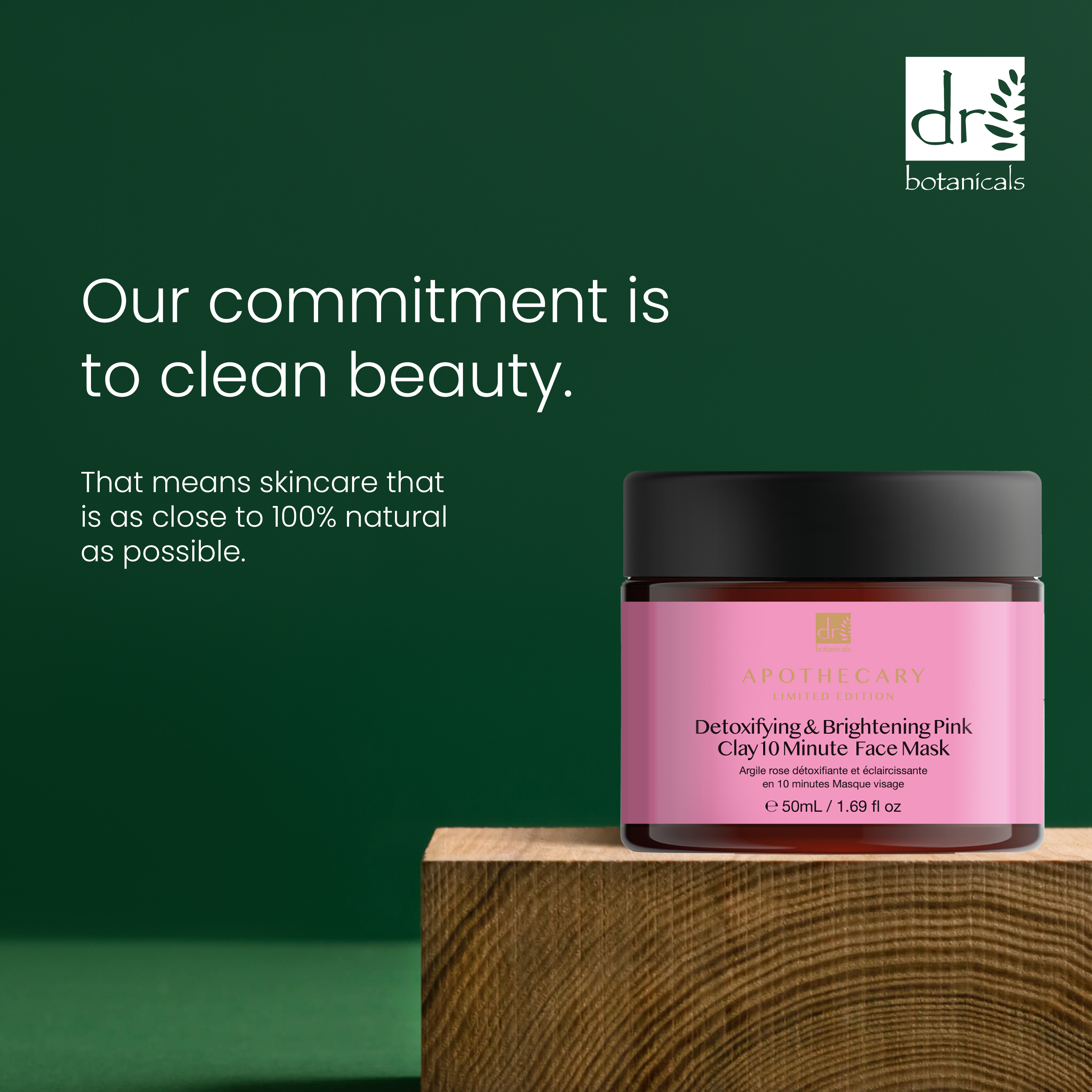 Detoxifying & Brightening Pink Clay 10 Minute Face Mask 50ml