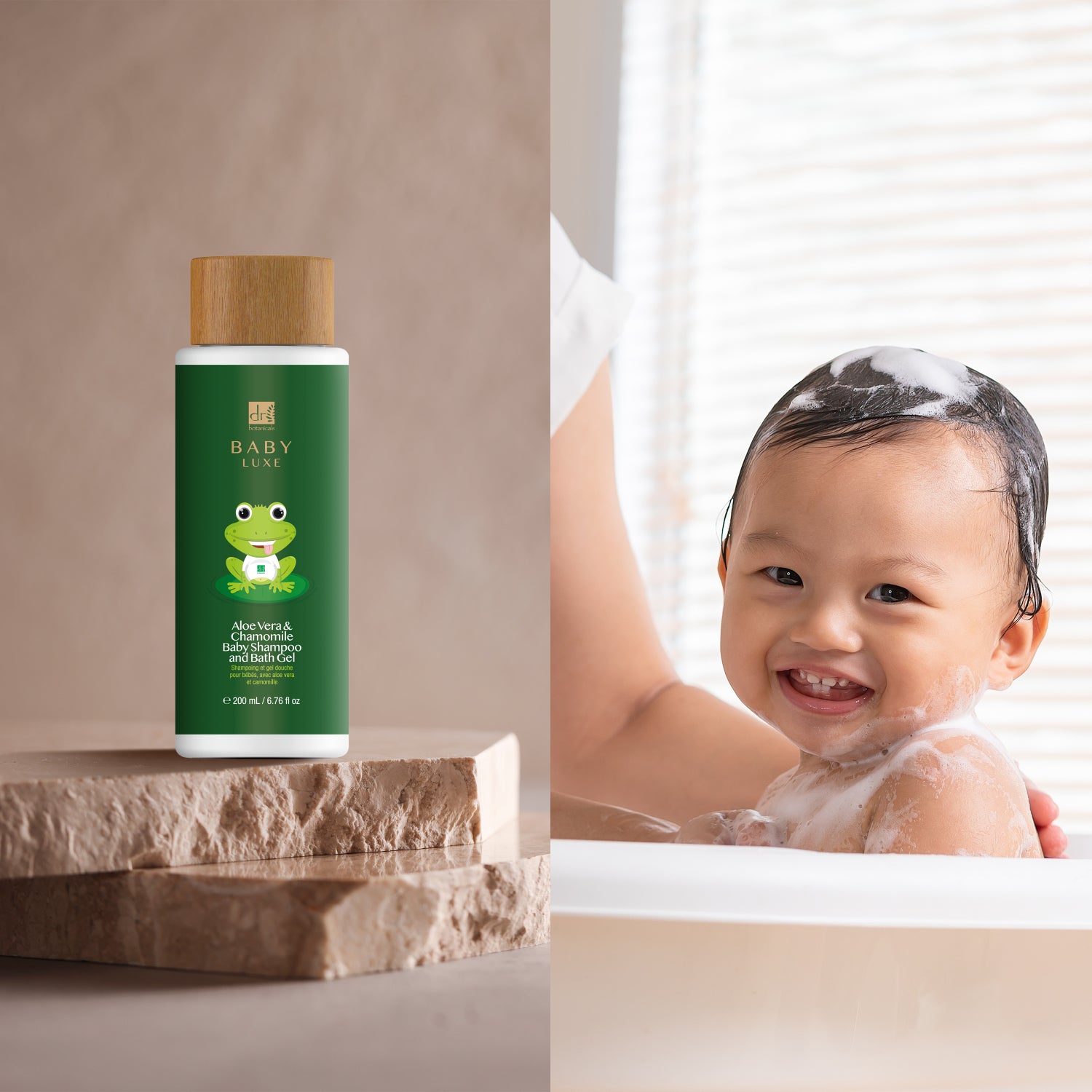 BABY LUX - Shampoing et gel de bain pour bébé à l'aloe vera et à la camomille 