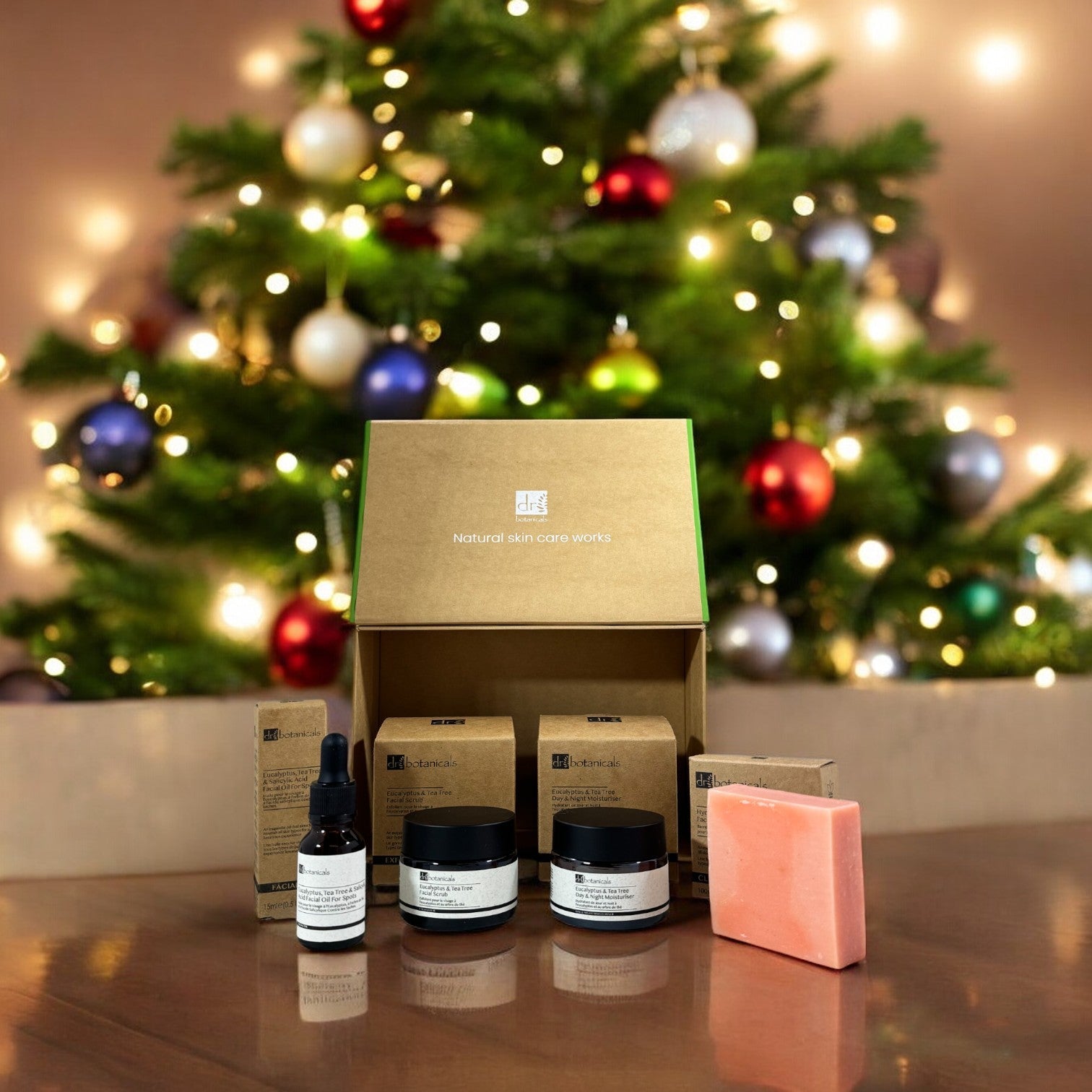 Dr Botanicals Anti-Ageing Eucalyptus & Tea Tree Skincare Christmas Gift Set