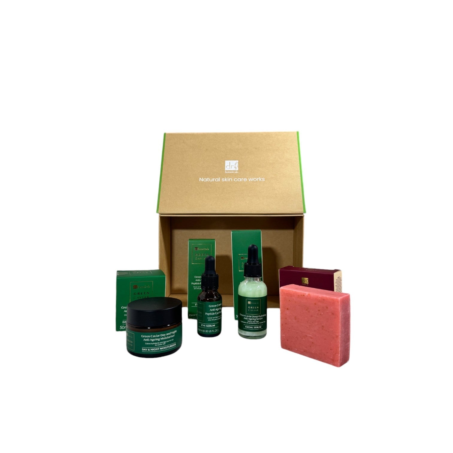 Dr Botanicals Anti-Ageing Green Caviar Morning Skincare Winter Season Gift Set