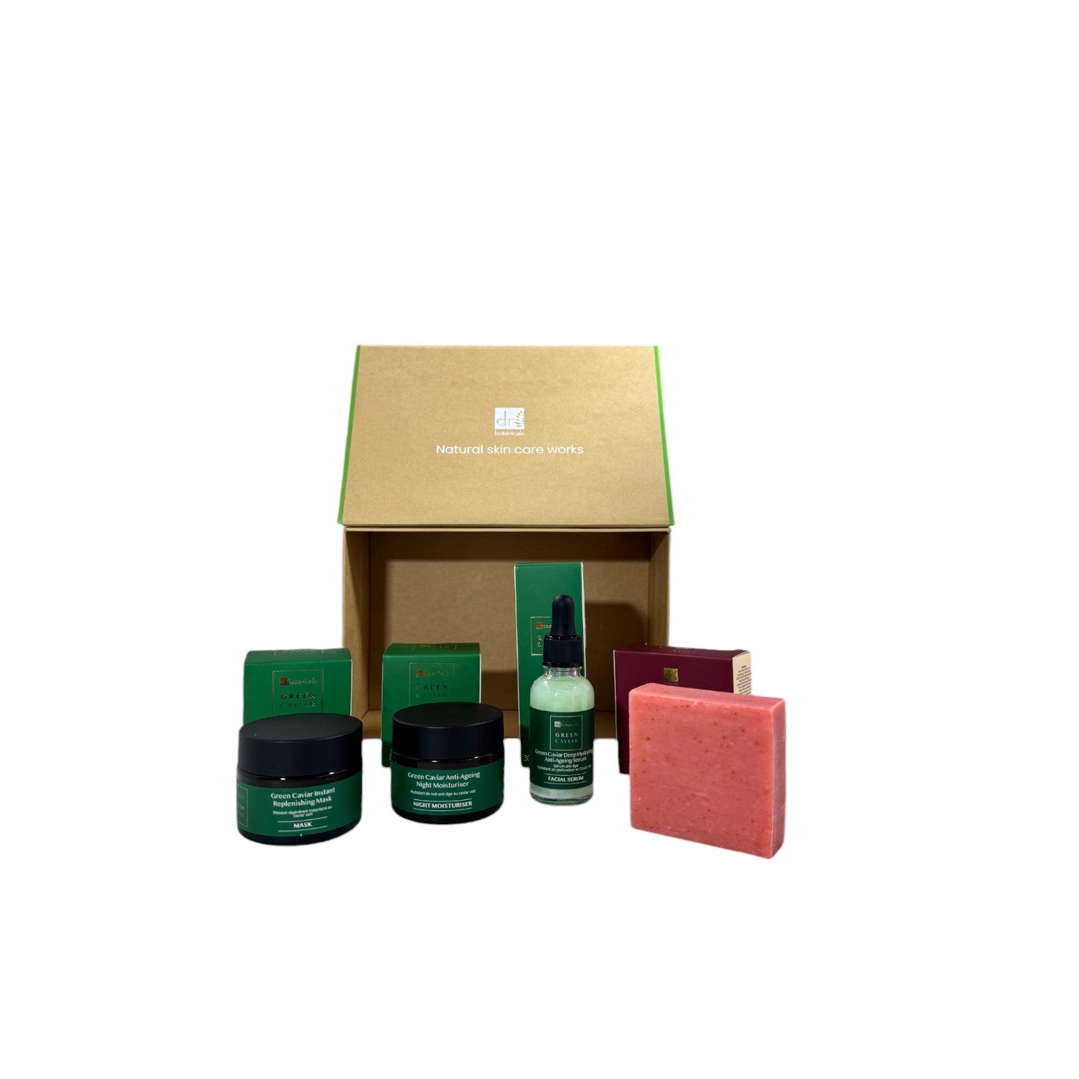 Dr Botanicals Anti-Ageing Green Caviar Night Skincare Winter Season Gift Set