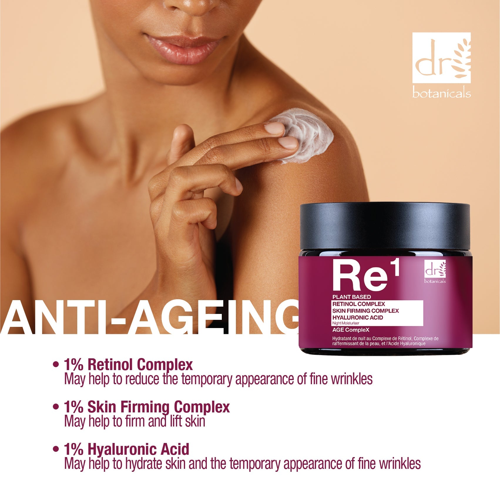 Retinol Complex 1%, Skin Firming Complex 1% & Hyaluronic Acid 1% Night Moisturiser 60ml