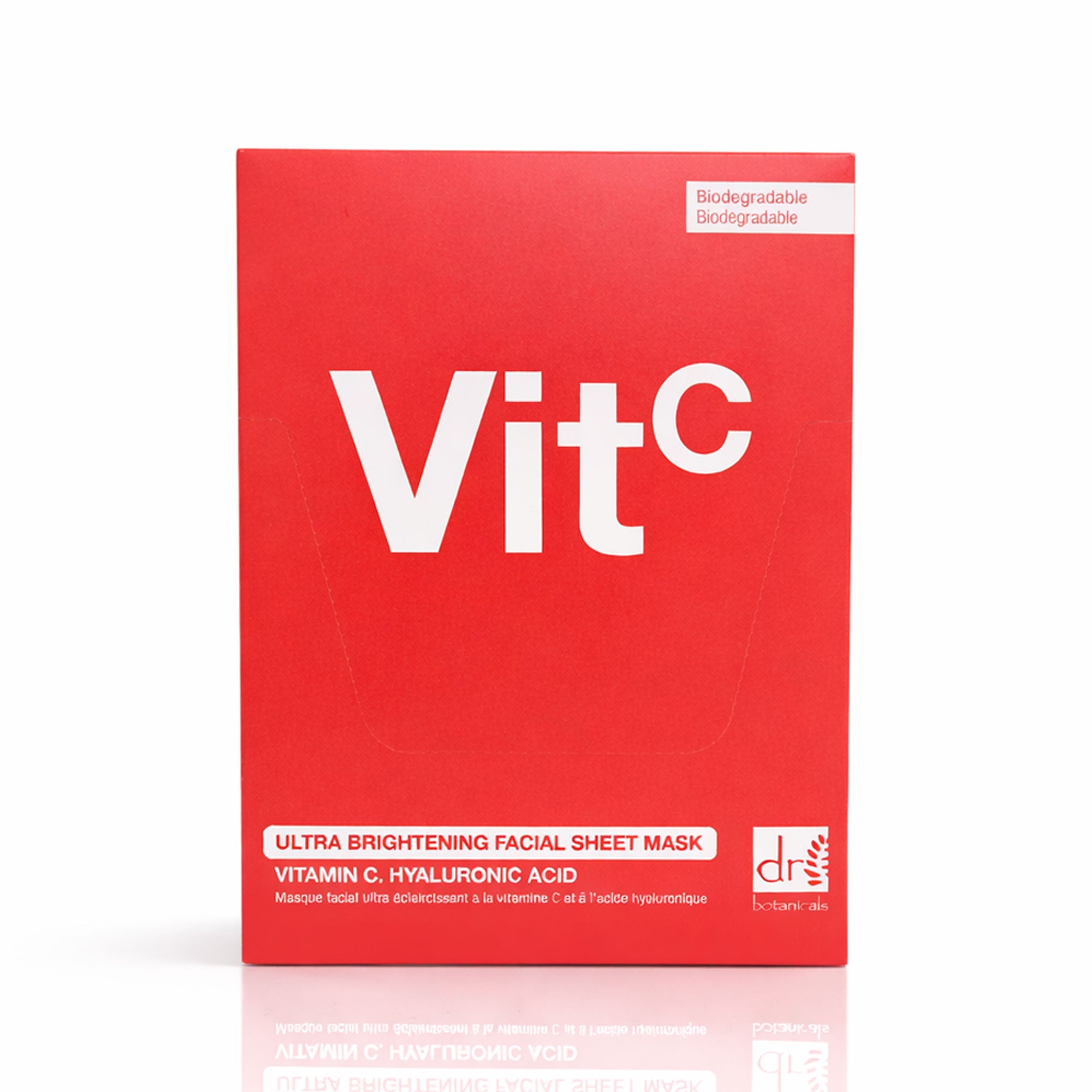 Dr Botanicals Ultra Brightening Facial Mask with Vitamin C and Hyaluronic Acid Pack of 10